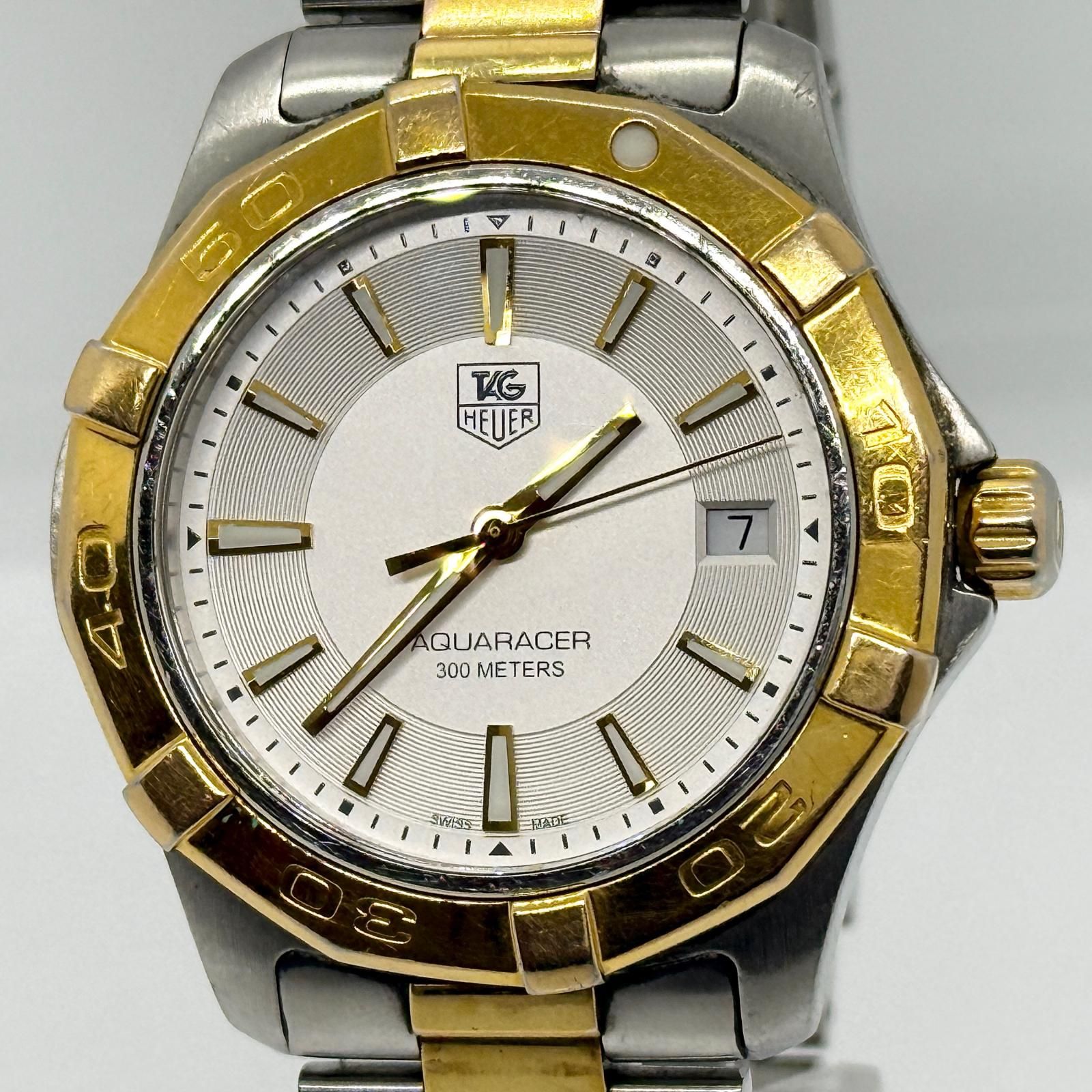 TAG HEUER タグホイヤー アクアレーサー WAP1120 シルバー QZ メンズ 腕時計 稼働品