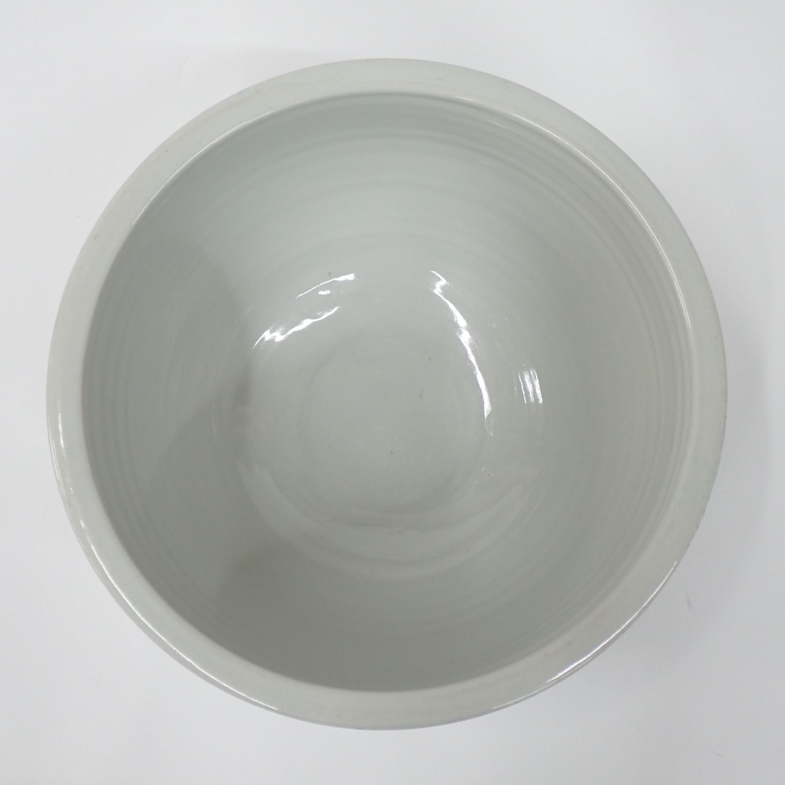 火鉢 金魚鉢 メダカ鉢 山水図 風景 染付 丸型 在銘 直径約36.5×高さ約