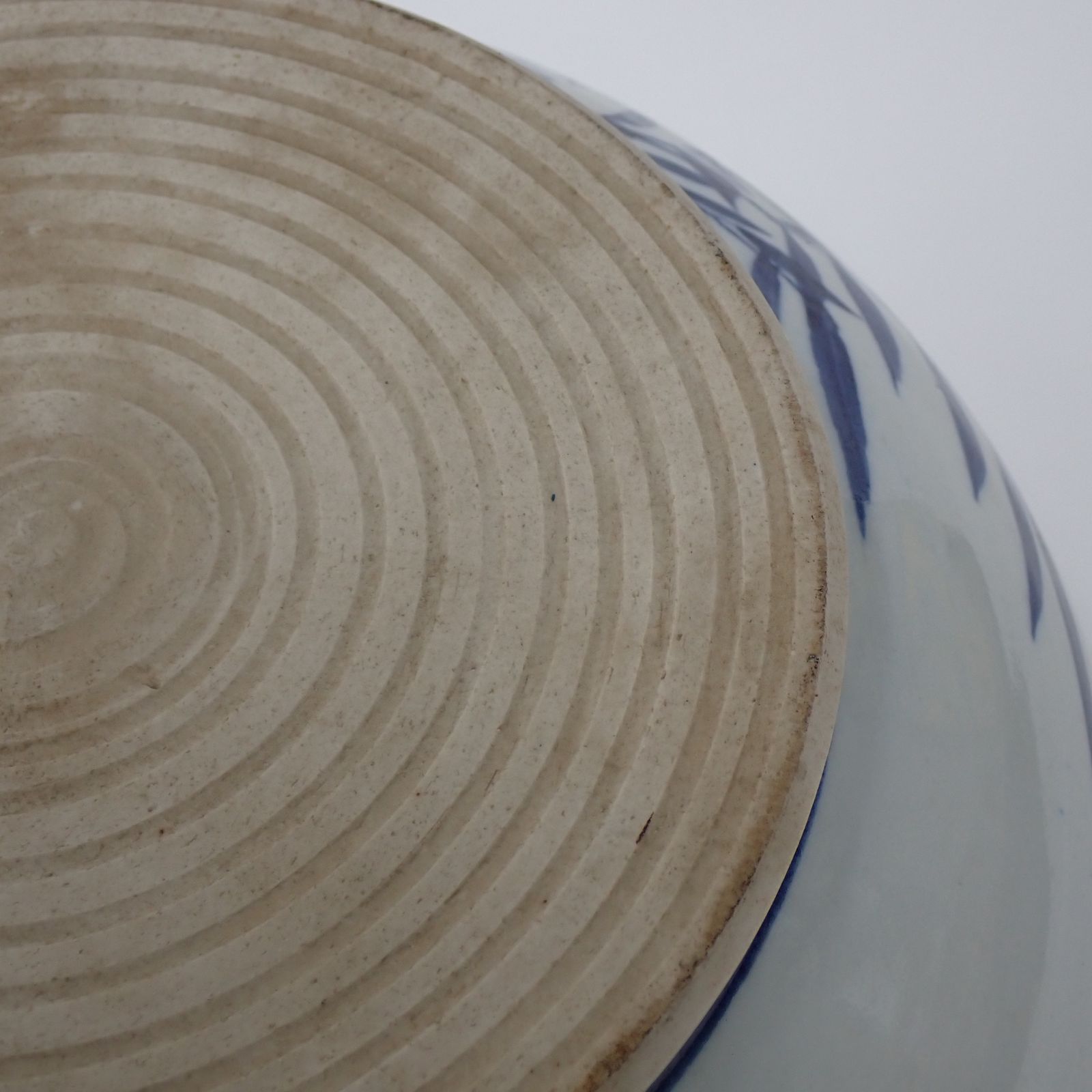 火鉢 金魚鉢 メダカ鉢 松鶴 染付 丸型 直径約35×高さ約19.5cm 陶器