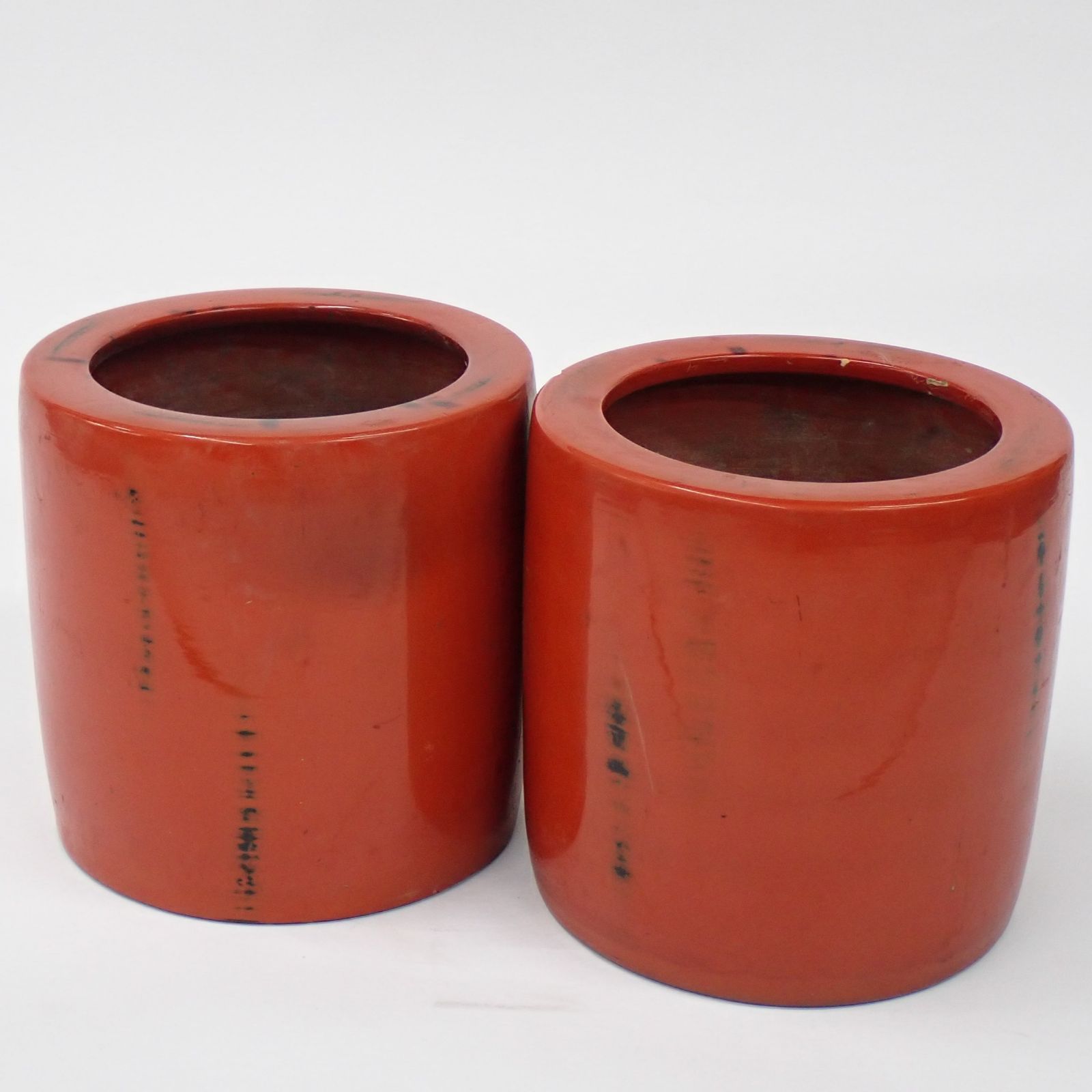 火鉢 陶器製 赤 直径約25×高さ約25cm 2個セット 陶器#16526 - メルカリ