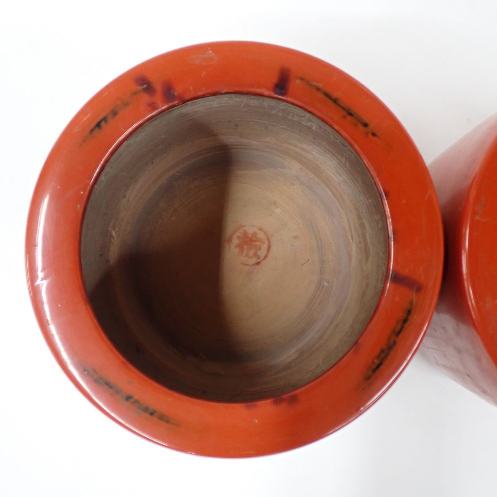 火鉢 陶器製 赤 直径約25×高さ約25cm 2個セット 陶器#16526 - メルカリ