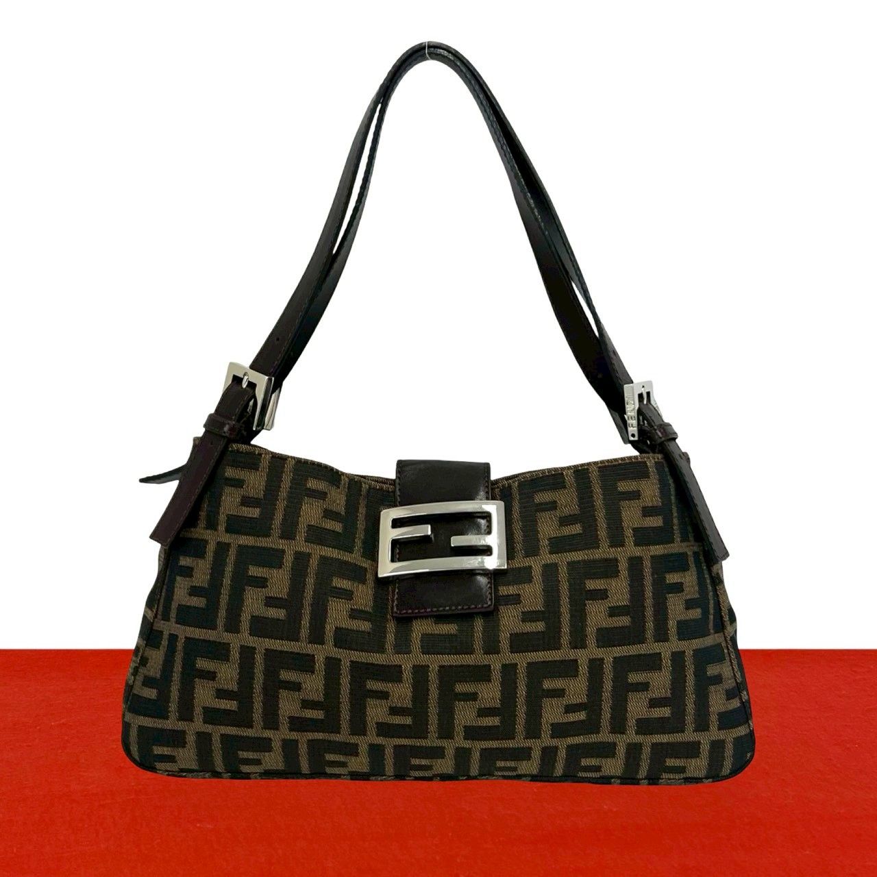極 美品 FENDI フェンディ ヴィンテージ FF ズッカ 柄 キャンバス