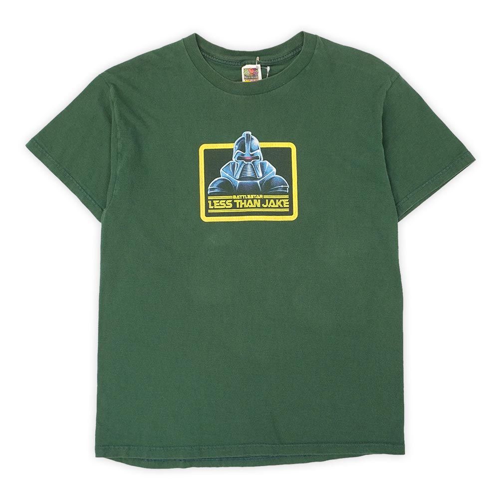 レスザンジェイク LESS THAN JAKE 00s バンドTシャツ BATTLE STAR スカ パンク ロック Fruit of the loom USA ヴィンテージ アメリカ 古着 メンズ Tシャツ グリーン 緑 L【中古】