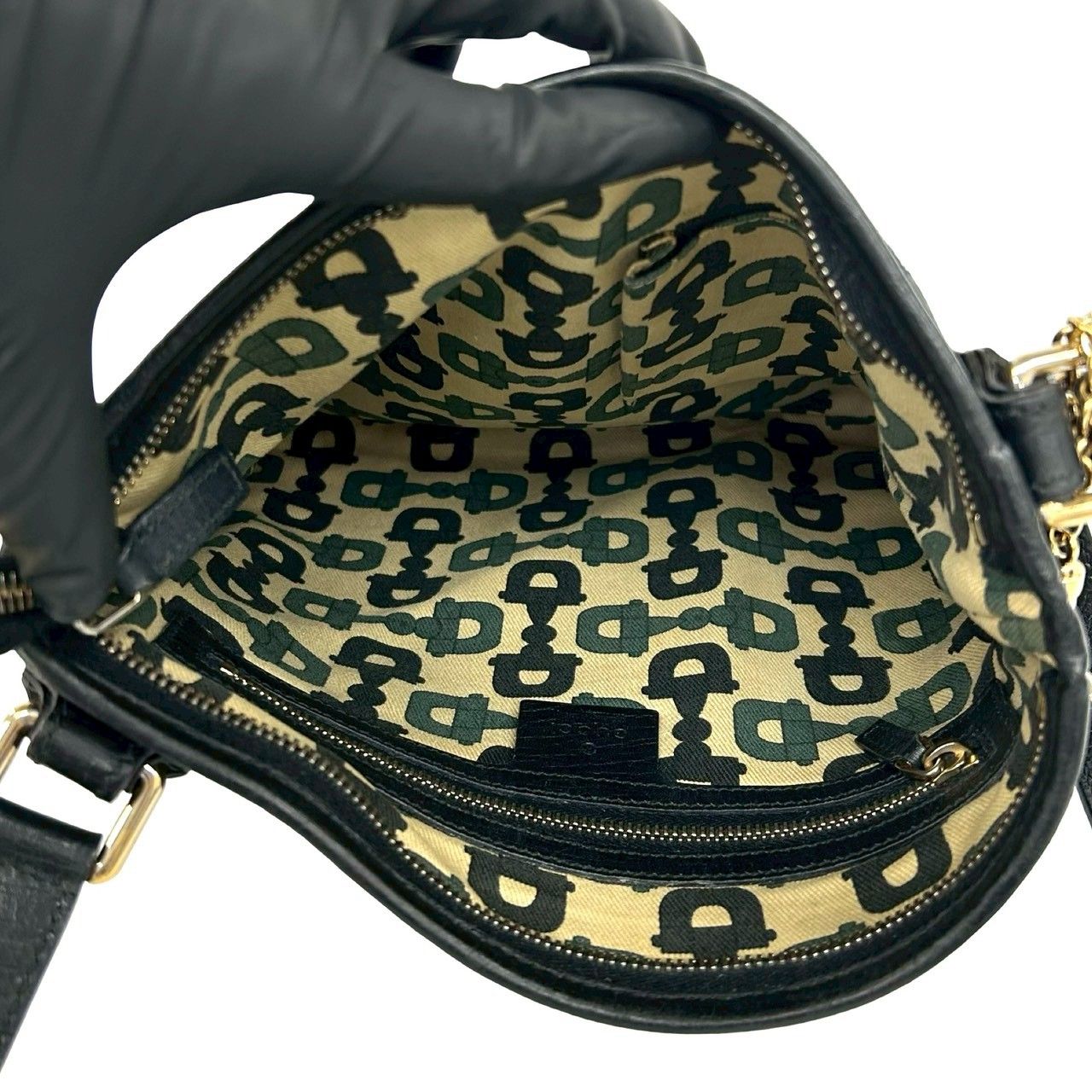 【極美品〜美品】グッチ ショルダーバッグ GGキャンバス×レザー シェリーライン 極 美品 GUCCI グッチ シェリーライン GGキャンバス GG柄 キャンバス