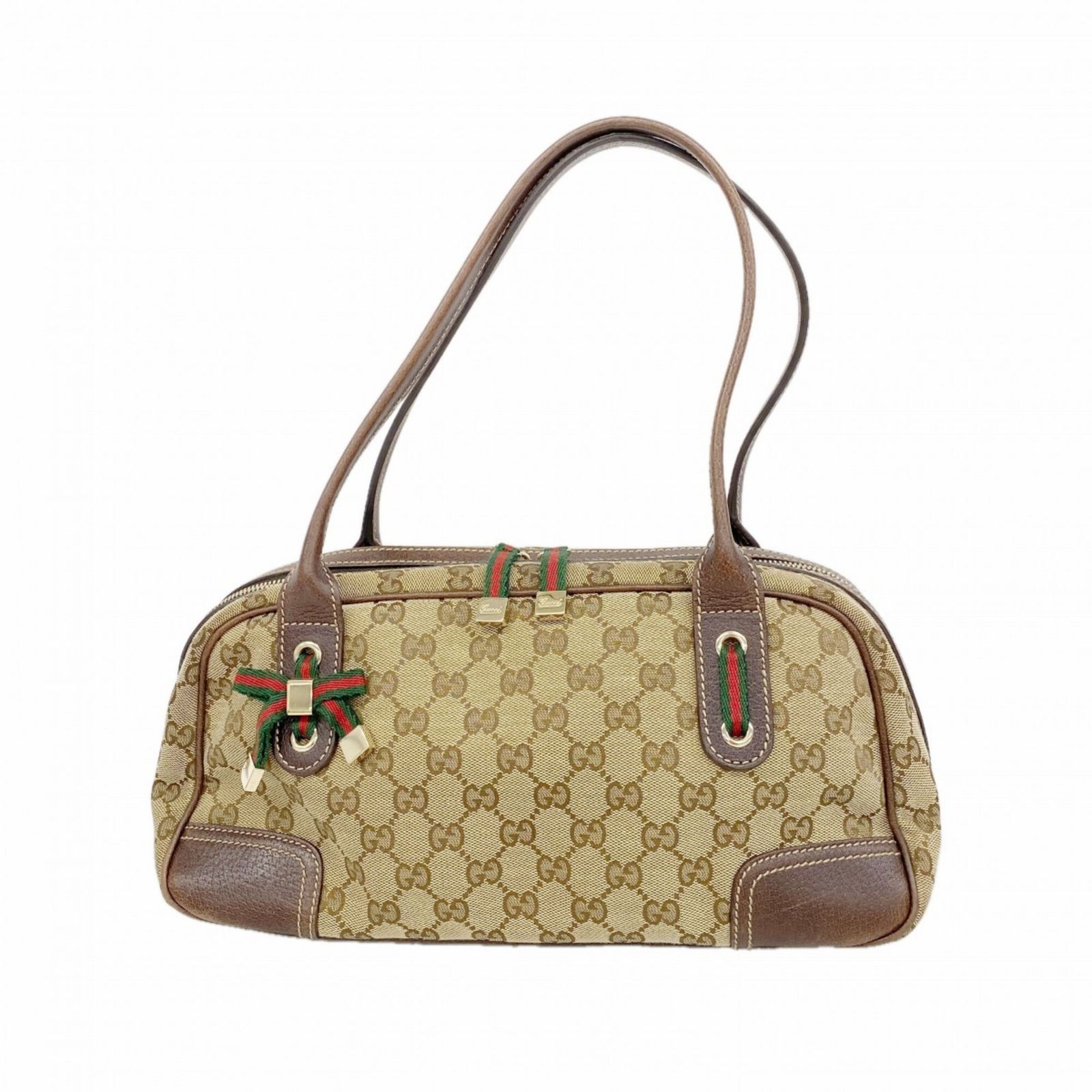 グッチ(Gucci) グッチ ショルダーバッグ GGキャンバス シェリーライン 161720 キャンバス ベージュ ブラウン レディース