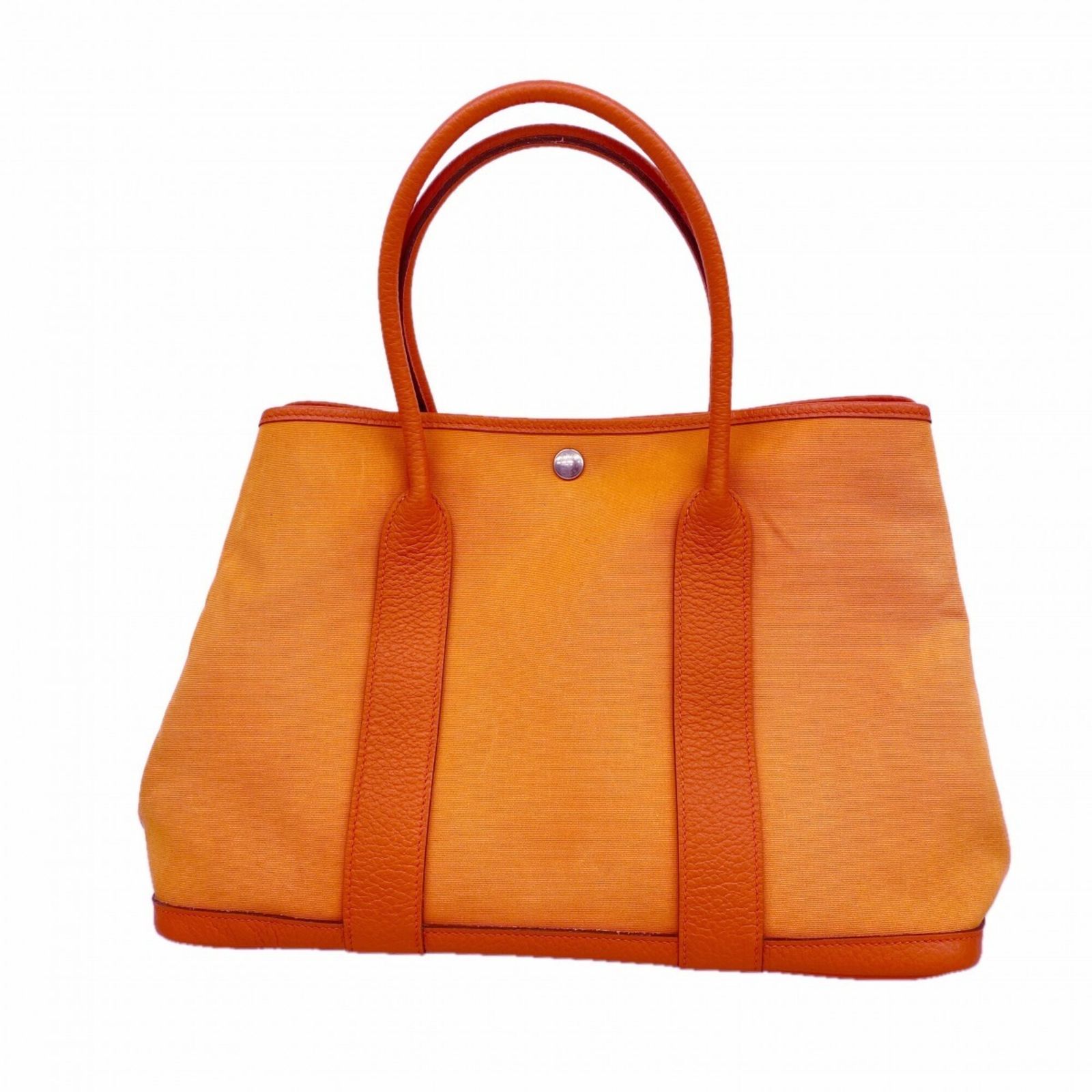 エルメス(Hermes) エルメス トートバッグ ガーデンPM トワルオフィシエ オレンジ T刻印レディース