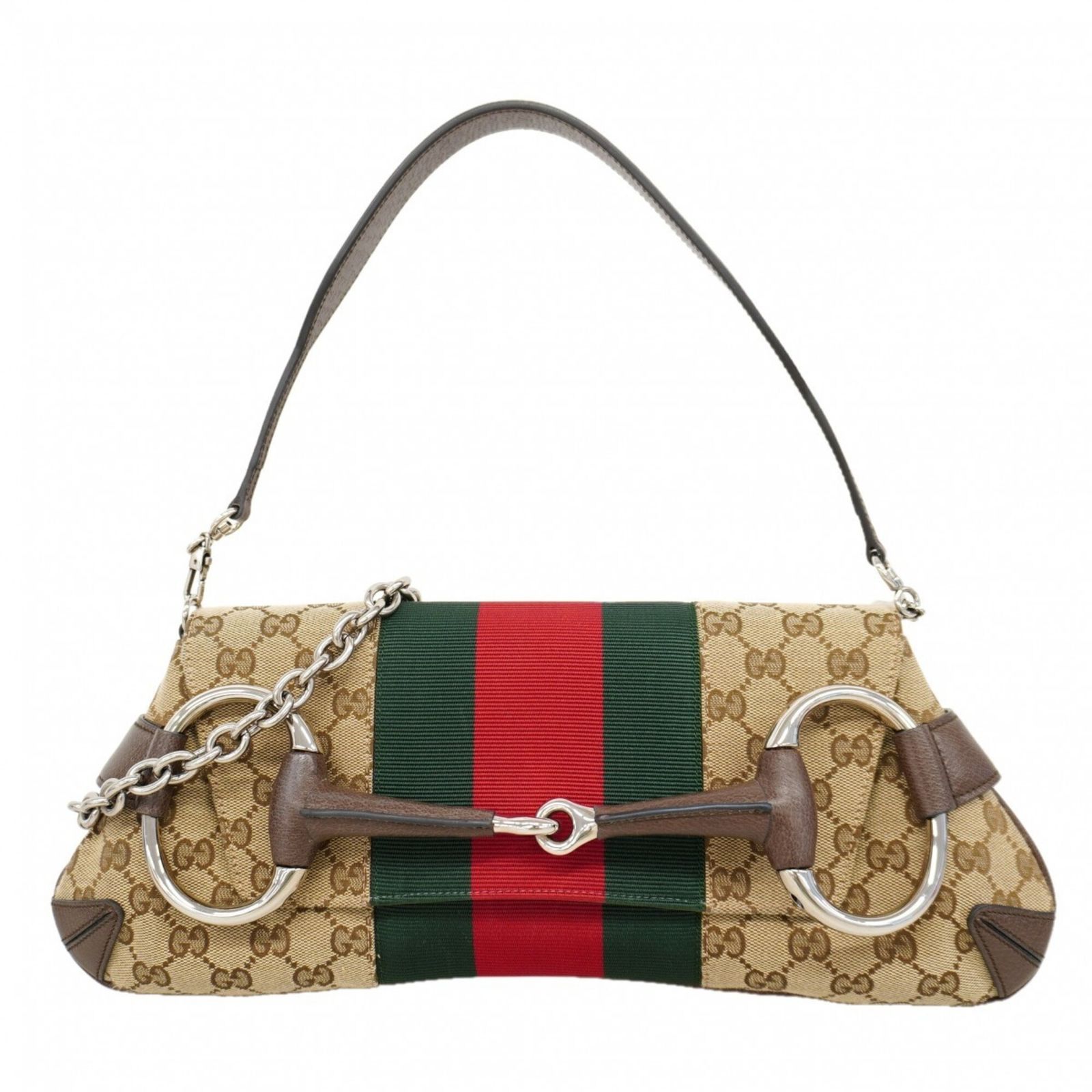 グッチ(Gucci) グッチ ショルダーバッグ GGキャンバス シェリーライン ホースビット 764255 キャンバス ブラウン レディース OP004032