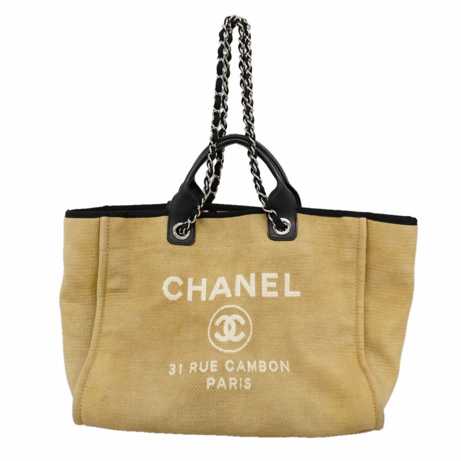 シャネル(Chanel) シャネル トートバッグ・チェーントート ドーヴィル チェーンショルダー キャンバス ベージュ レディース OP004031