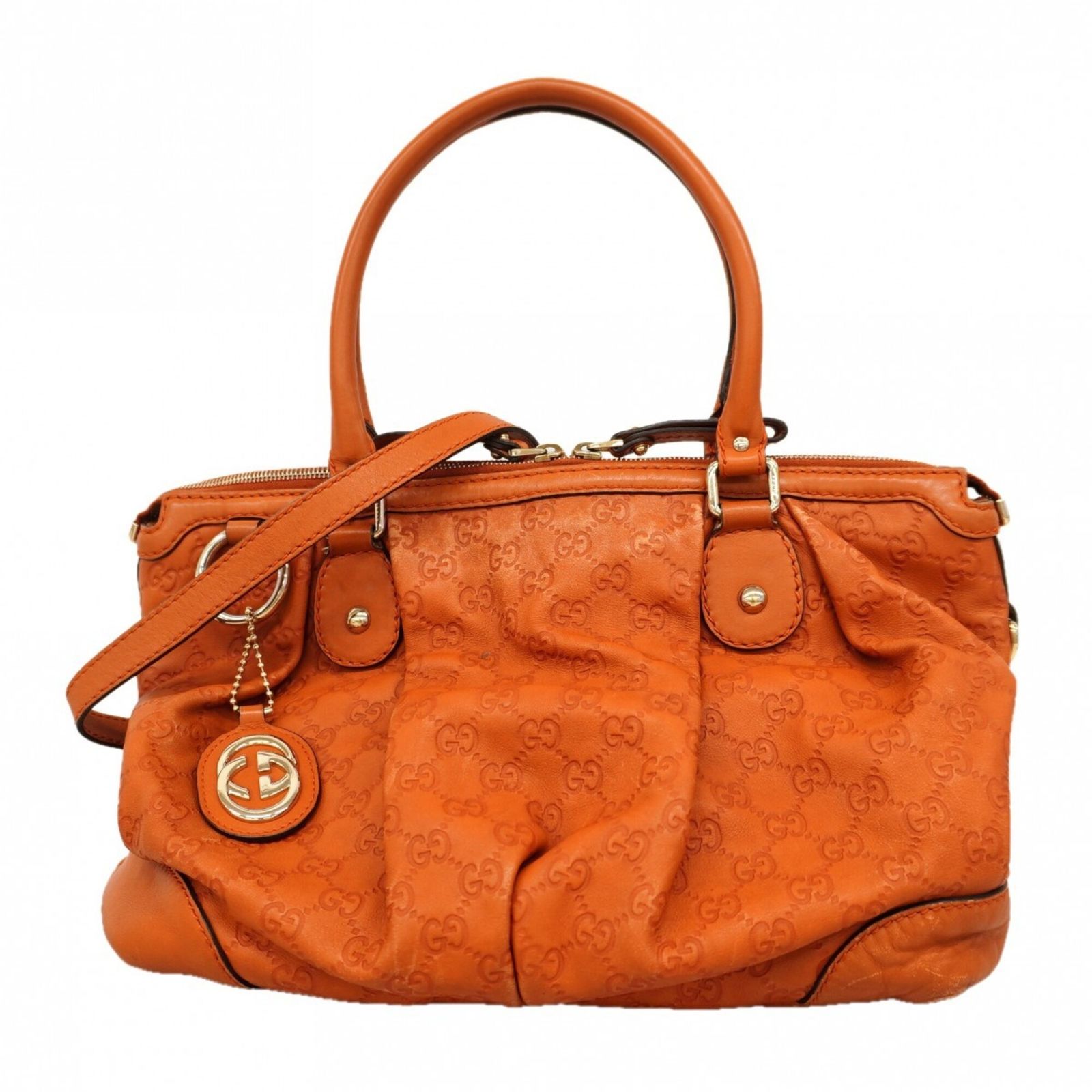 グッチ(Gucci) グッチ トートバッグ グッチシマ 285730 レザー オレンジ シャンパン 2wayバッグレディース OP002713