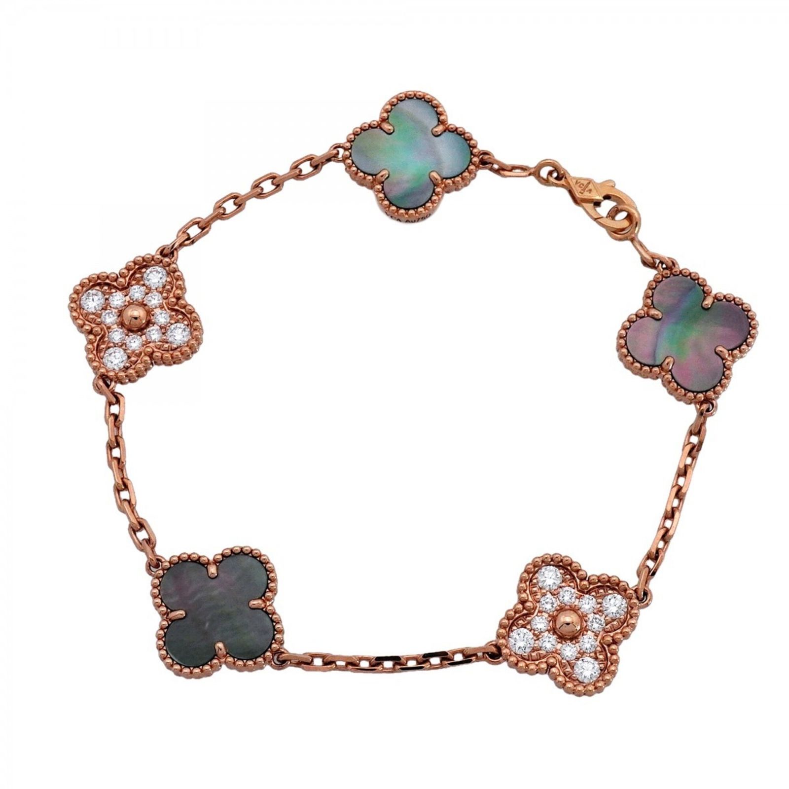 ヴァン・クリーフ＆アーペル(Van Cleef & Arpels) ヴァンクリーフ＆アーペル ブレスレット アルハンブラ 18KPG ピンクゴールド ダイヤモンド グレーシェルレディース