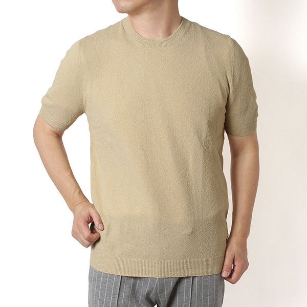 26SSモデル グランサッソ GRAN SASSO パイルＴシャツ【110 BEIGE】 57152 22106 110 BEIGE/【2026SS】m-tops