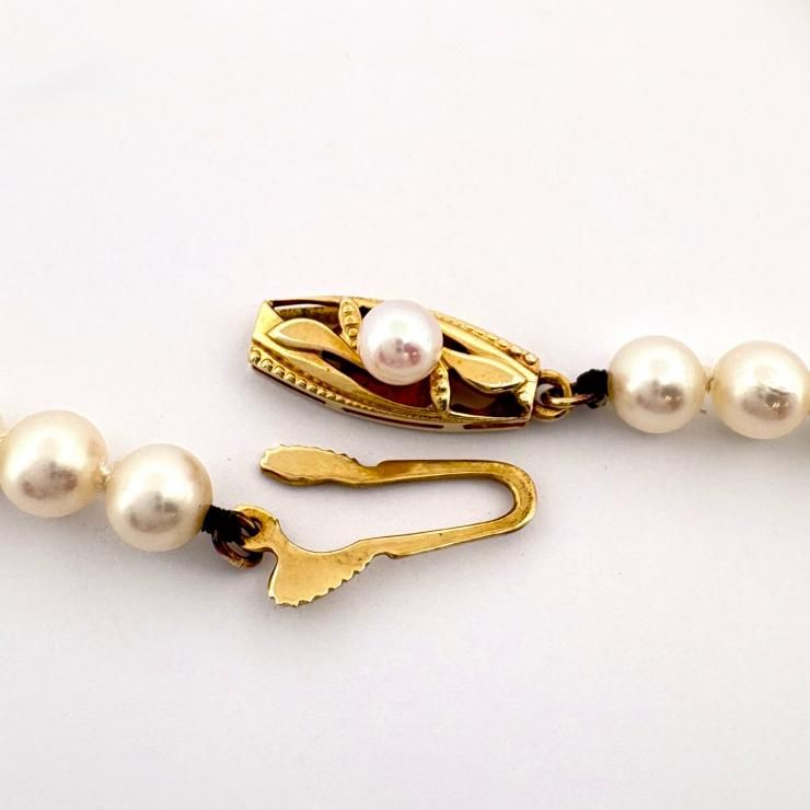 MIKIMOTO パール 真珠 ネックレス K14YG 5mm 鑑定済み 正規品 ミキモト 