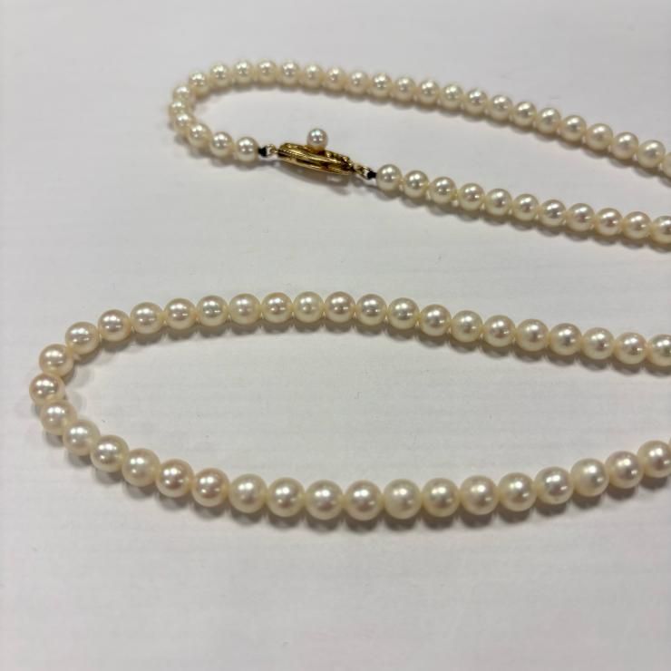 MIKIMOTO パール 真珠 ネックレス K14YG 5mm 鑑定済み 正規品 ミキモト 