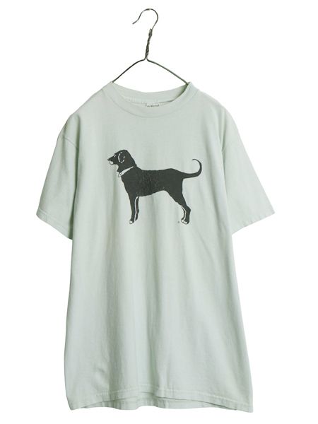 00s USA製 The Black Dog ドッグ イラスト プリント Tシャツ メンズ レディース L オールド アニマル アート キャラクター ヘビーウェイト