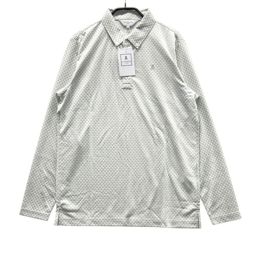サイズ：38 LANVIN SPORT ランバン スポール 長袖ポロシャツ 総柄 グレー系 [240101682207] ゴルフウェア メンズ ストスト
