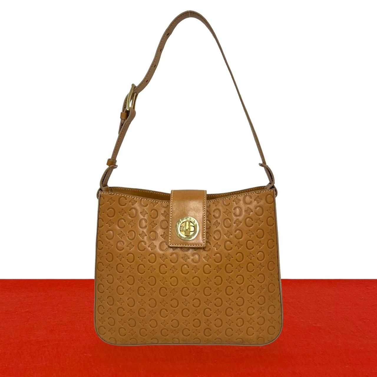 極美品 CELINE ワンショルダー ハンドバッグ C マカダム レザー 【公式
