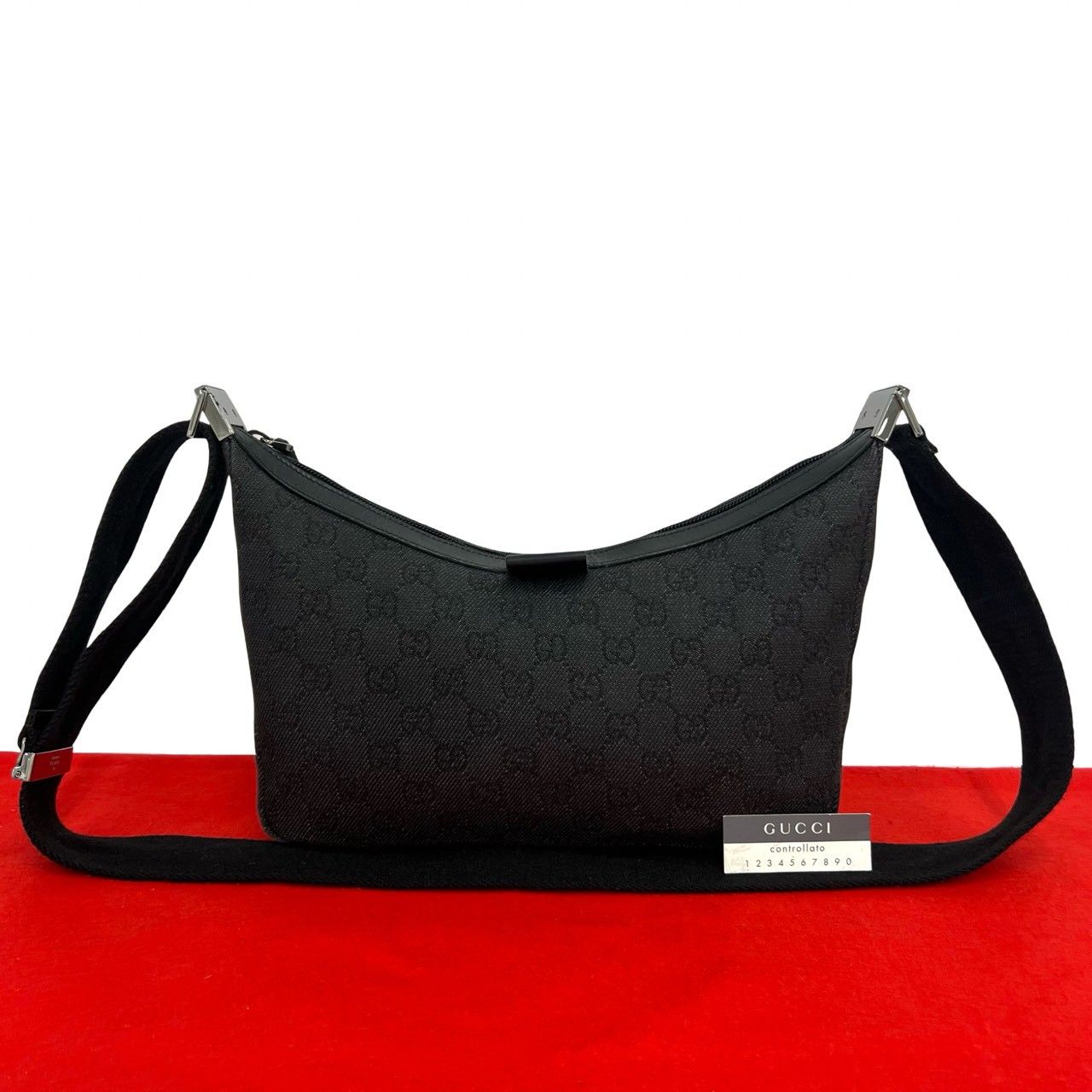 極 美品 GUCCI グッチ GGキャンバス GG柄 ロゴ レザー 本革 キャンバス 