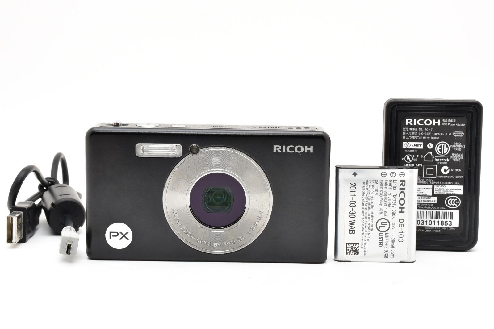 ★極上品★ リコー RICOH PX ブラック コンパクトデジカメ【防水防塵】 #0720A
