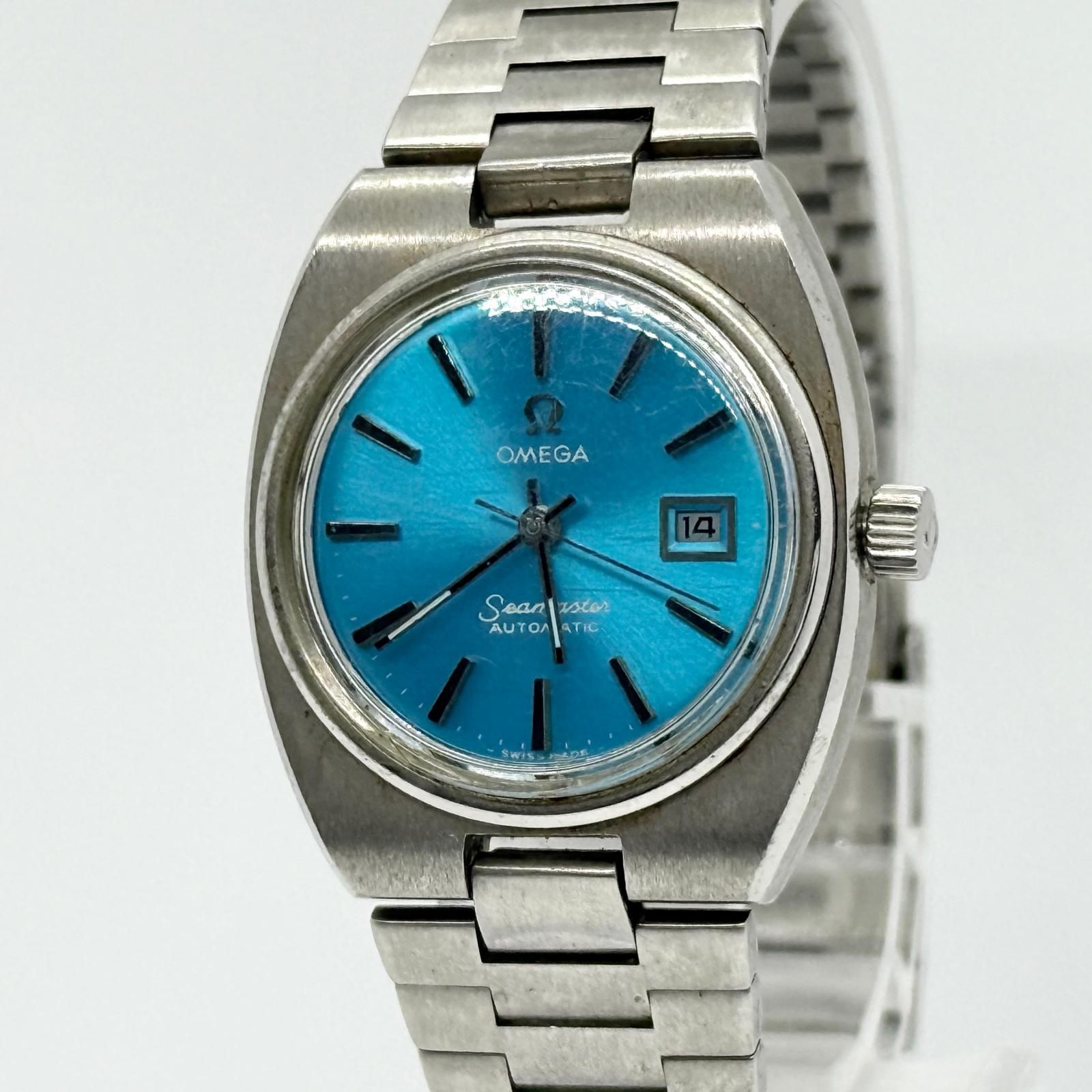 OMEGA オメガ SEAMASTER シーマスター ブルー AT レディース 希少文字盤 腕時計 稼働品