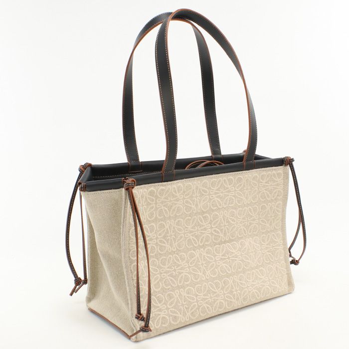 LOEWE ロエベ クッショントート スモール A612A93X05 トートバッグ リネン【中古】 レディース