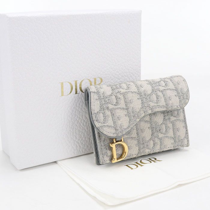 DIOR ディオール ブルーム カードホルダー サドル S5611CTZQ_M932 名刺入れ/ディオールオブリーク【中古】 レディース