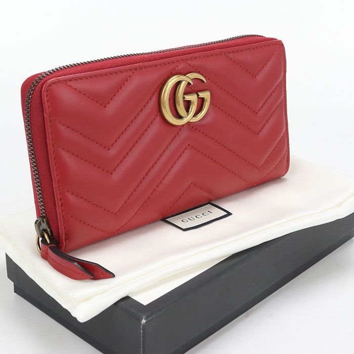 GUCCI グッチ ジップアラウンドウォレット GGマーモント 443123 長財布ラウンドファスナー/キルティングレザー【中古】 レディース