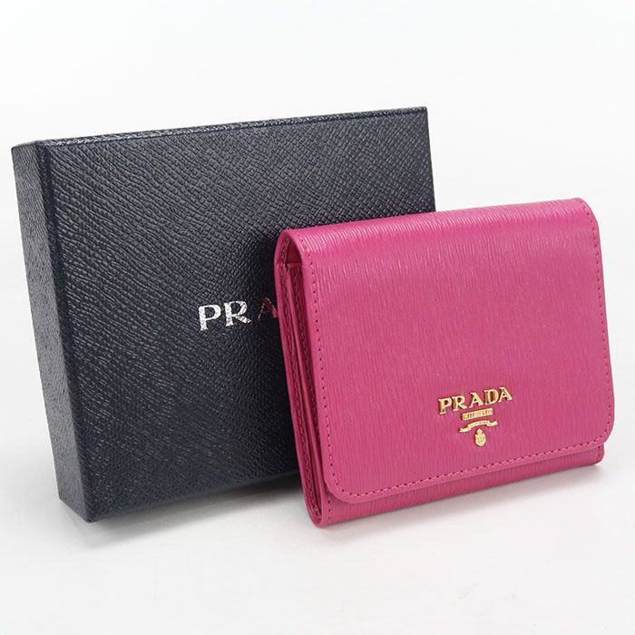 PRADA プラダ レザー 財布 ヴィッテロムーブ 1MH176 三つ折り財布 レザー【中古】 レディース