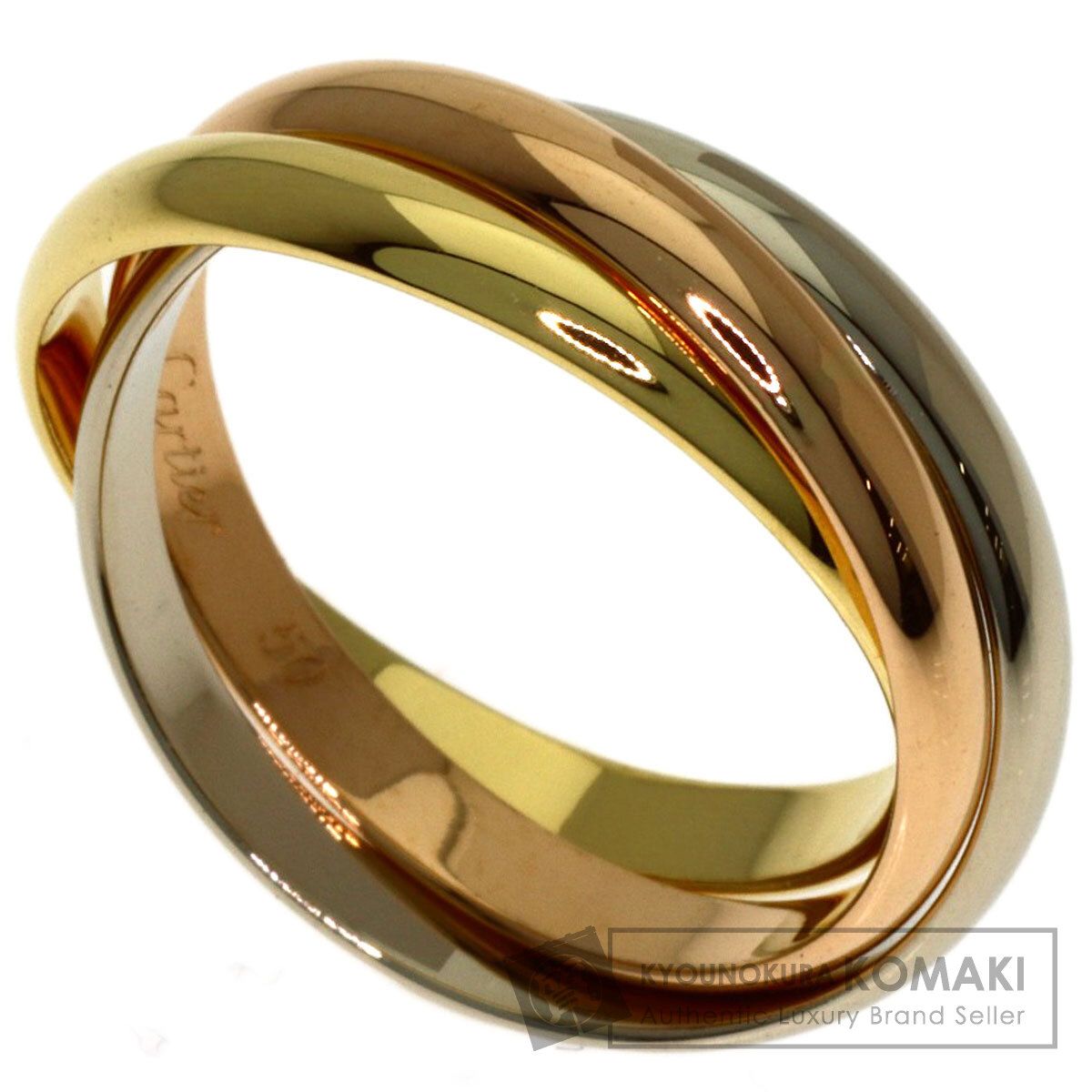 CARTIER カルティエ トリニティ SM #50 リング・指輪 K18YG K18WG K18PG レディース [中古]