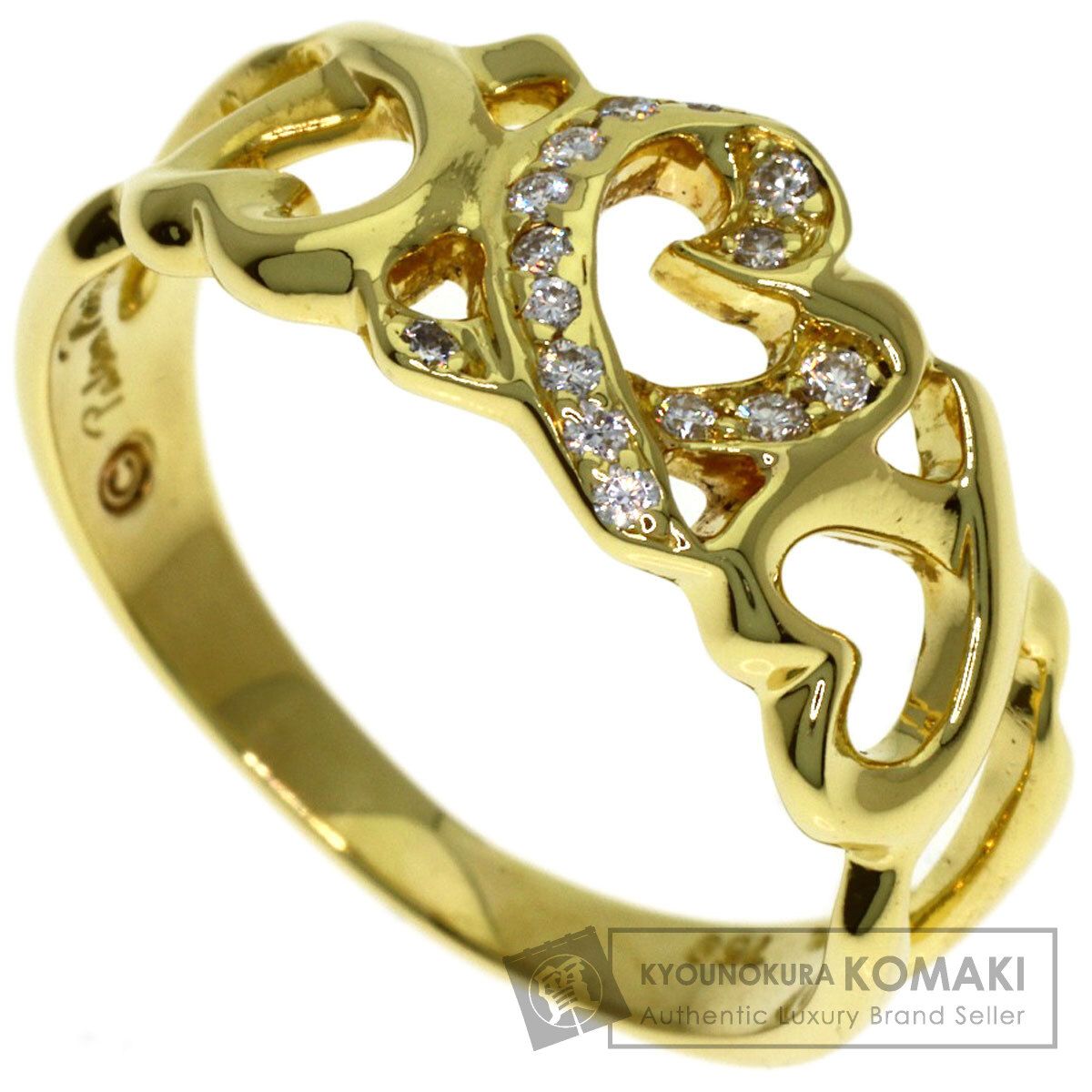 TIFFANY&Co. ティファニー トリプル ラビングハート ダイヤモンド リング・指輪 K18YG レディース [中古]