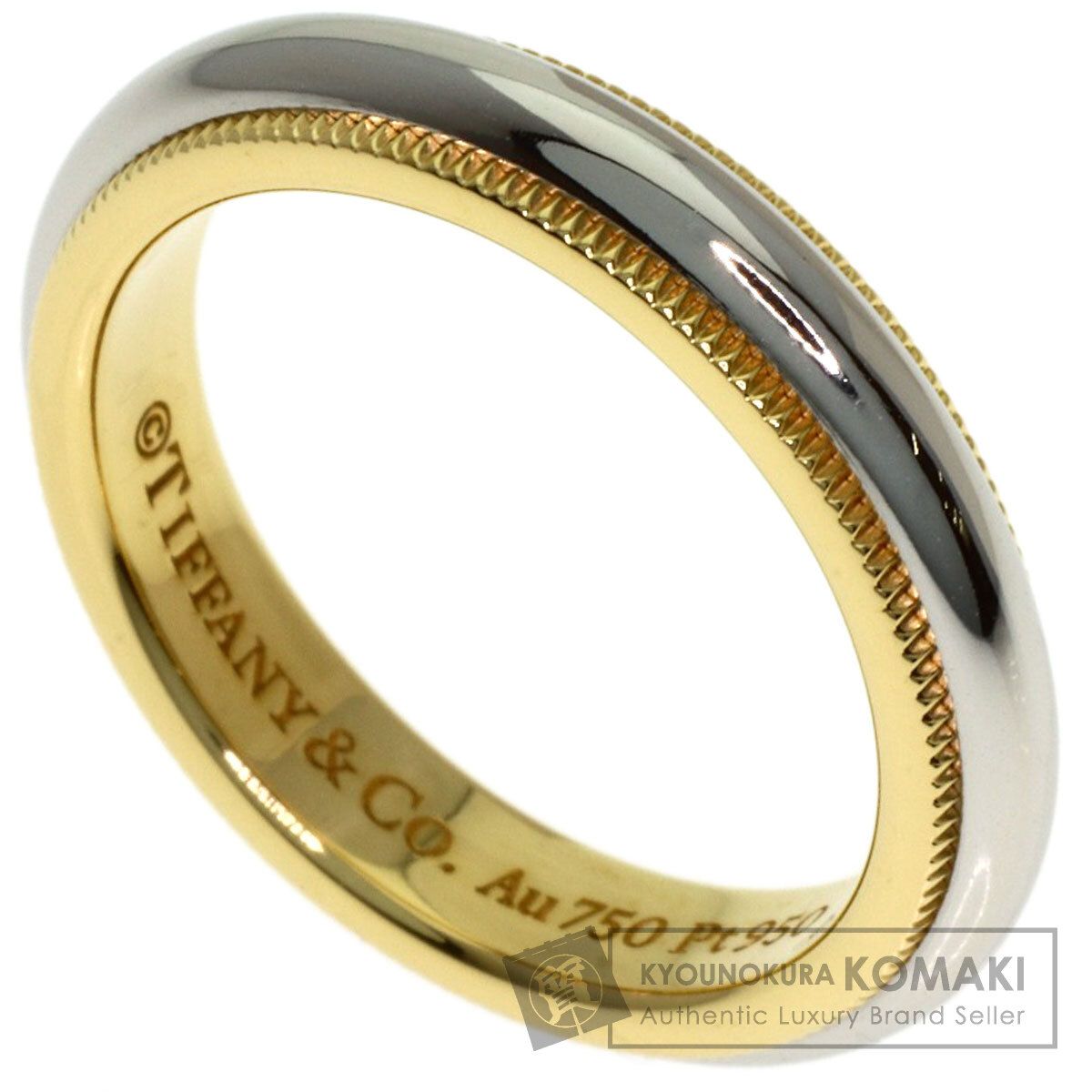 TIFFANY&Co. ティファニー ミルグレイン リング・指輪 PT950 K18YG レディース [中古]
