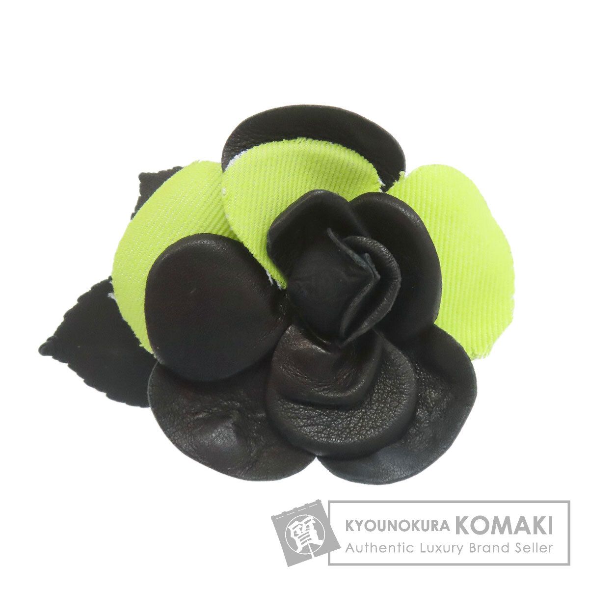 CHANEL シャネル カメリア ブローチ レザー レディース [中古]