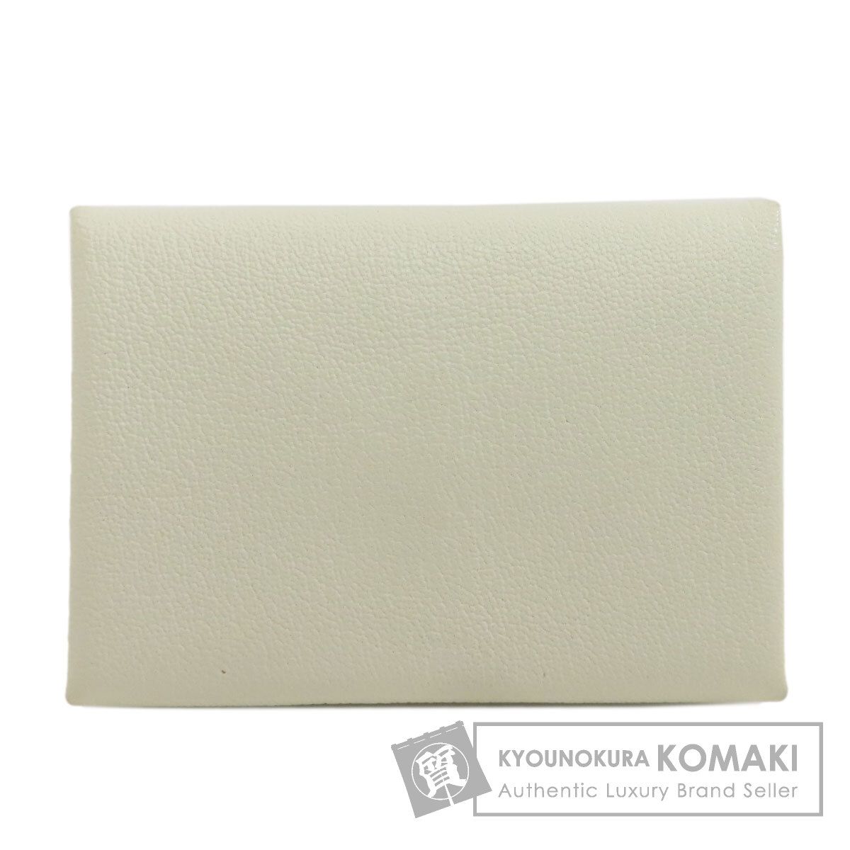 HERMES エルメス カルヴィ デュオ シルバー金具 カードケース シェーブル レディース [中古]