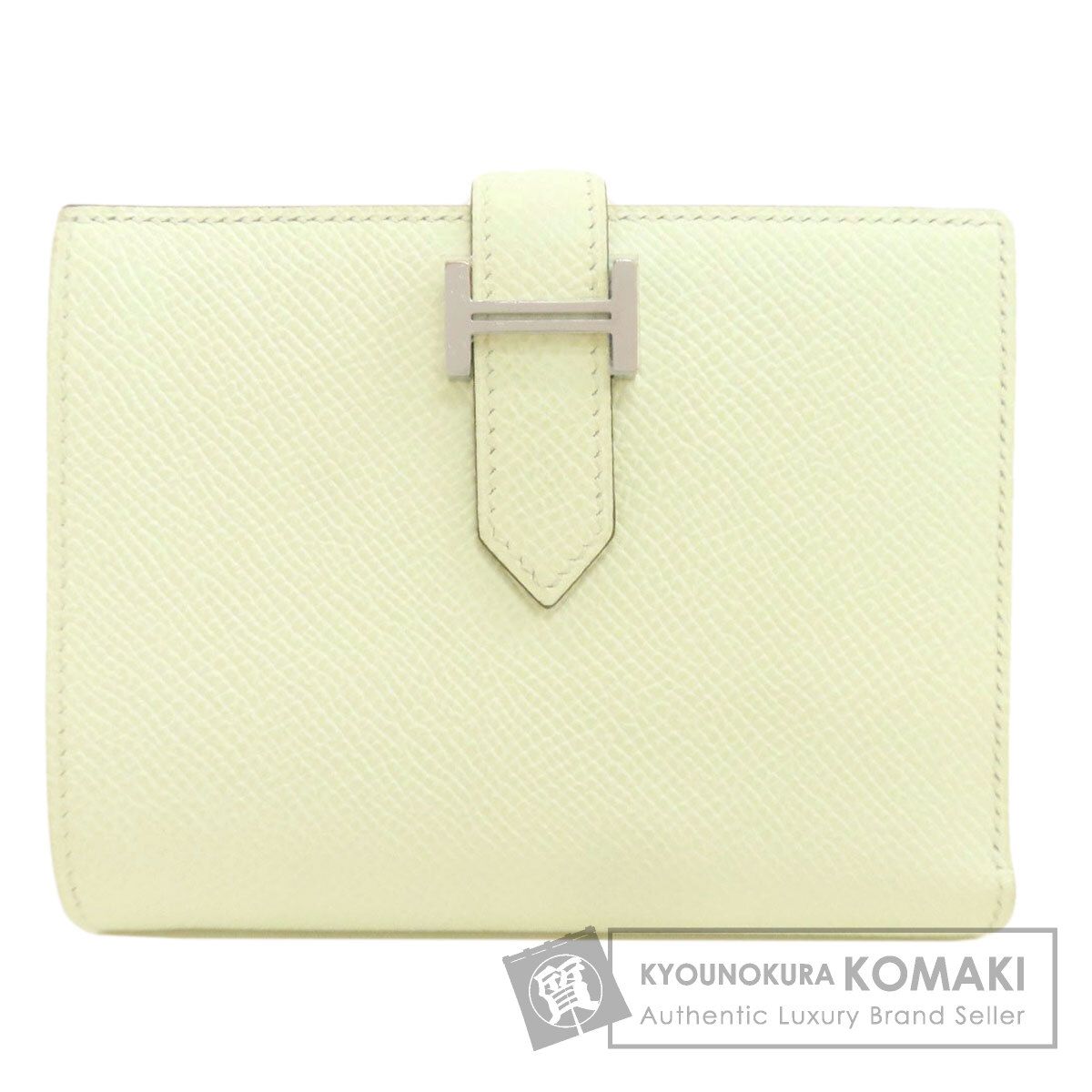 HERMES エルメス ベアンコンパクト ヴェールフィズ シルバー金具 二つ折り財布（小銭入れあり） ヴォーエプソン レディース [中古]