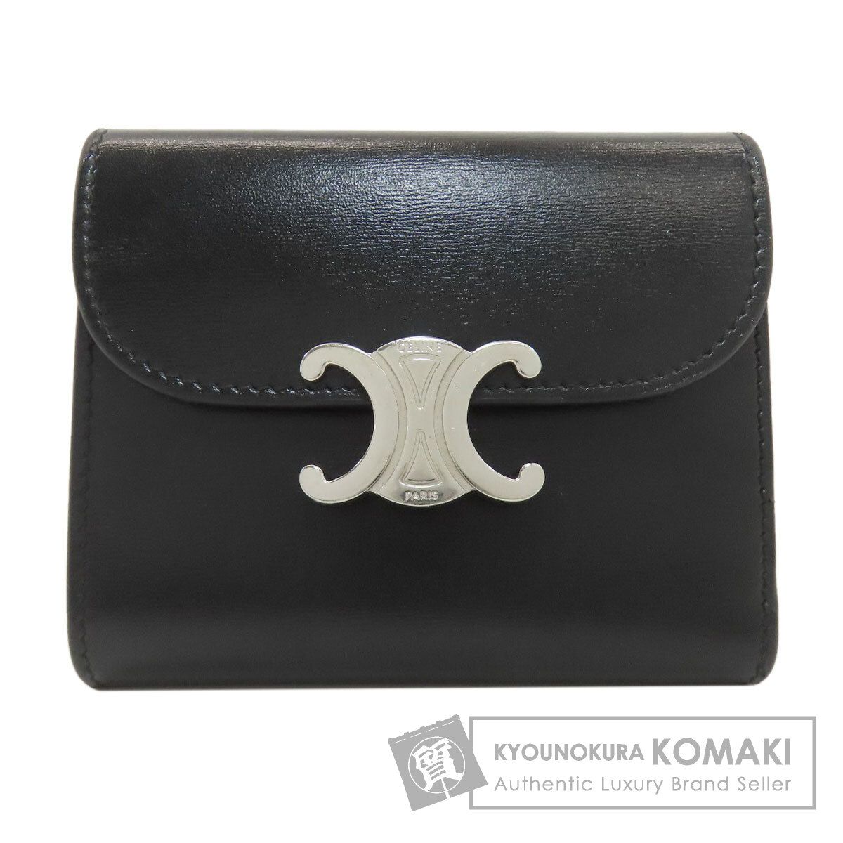 CELINE セリーヌ トリオンフ フラップ 三つ折り財布（小銭入れあり） レザー レディース [中古]
