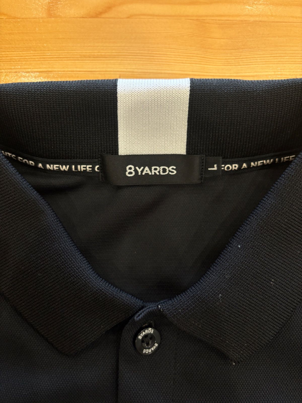 8YARDS ハチヤーズ ポロシャツ 白黒 バイカラー ゴルフウェア Lサイズ