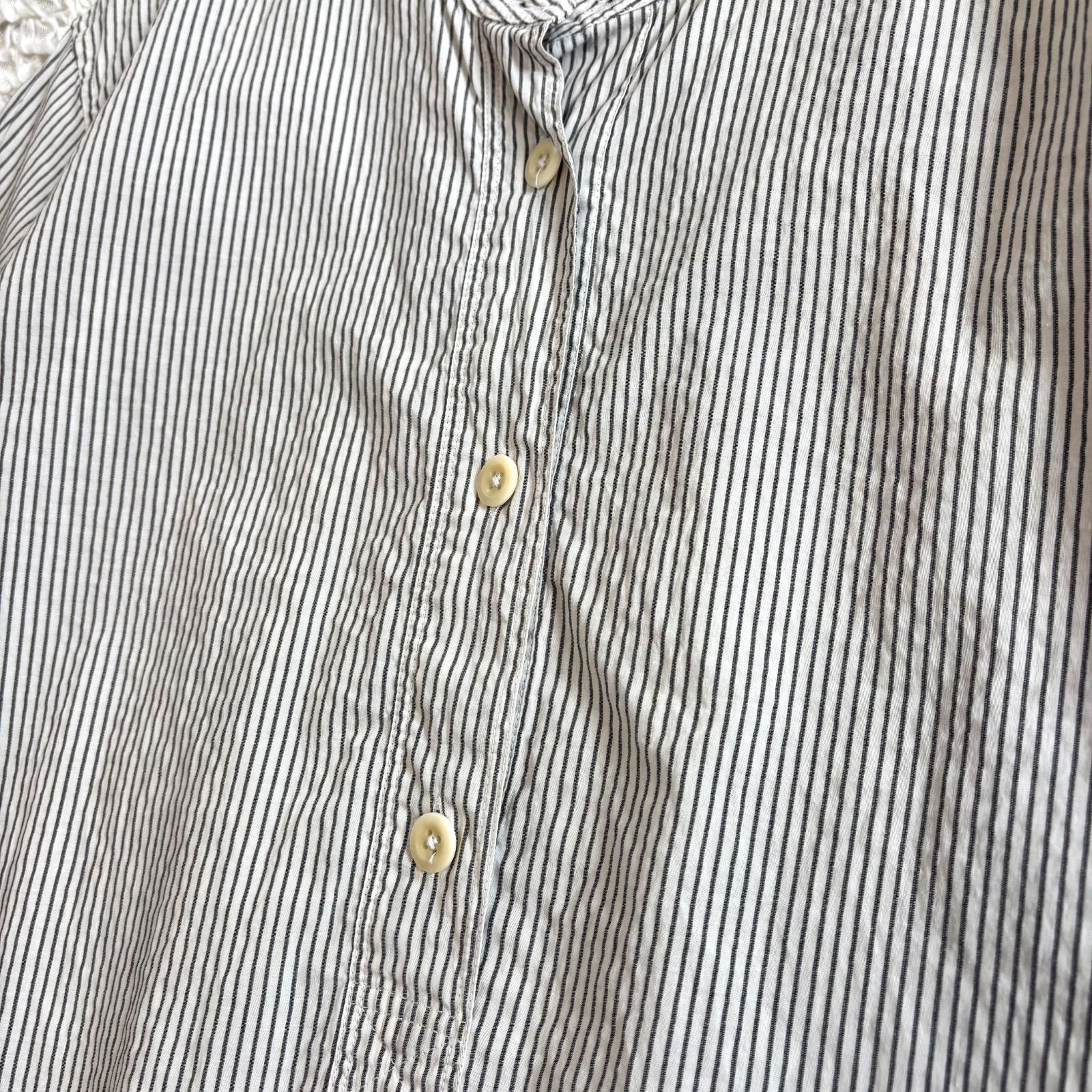 MHL. COTTON LINEN STRIPE S/S SHIRTS コットンリネン ストライプ