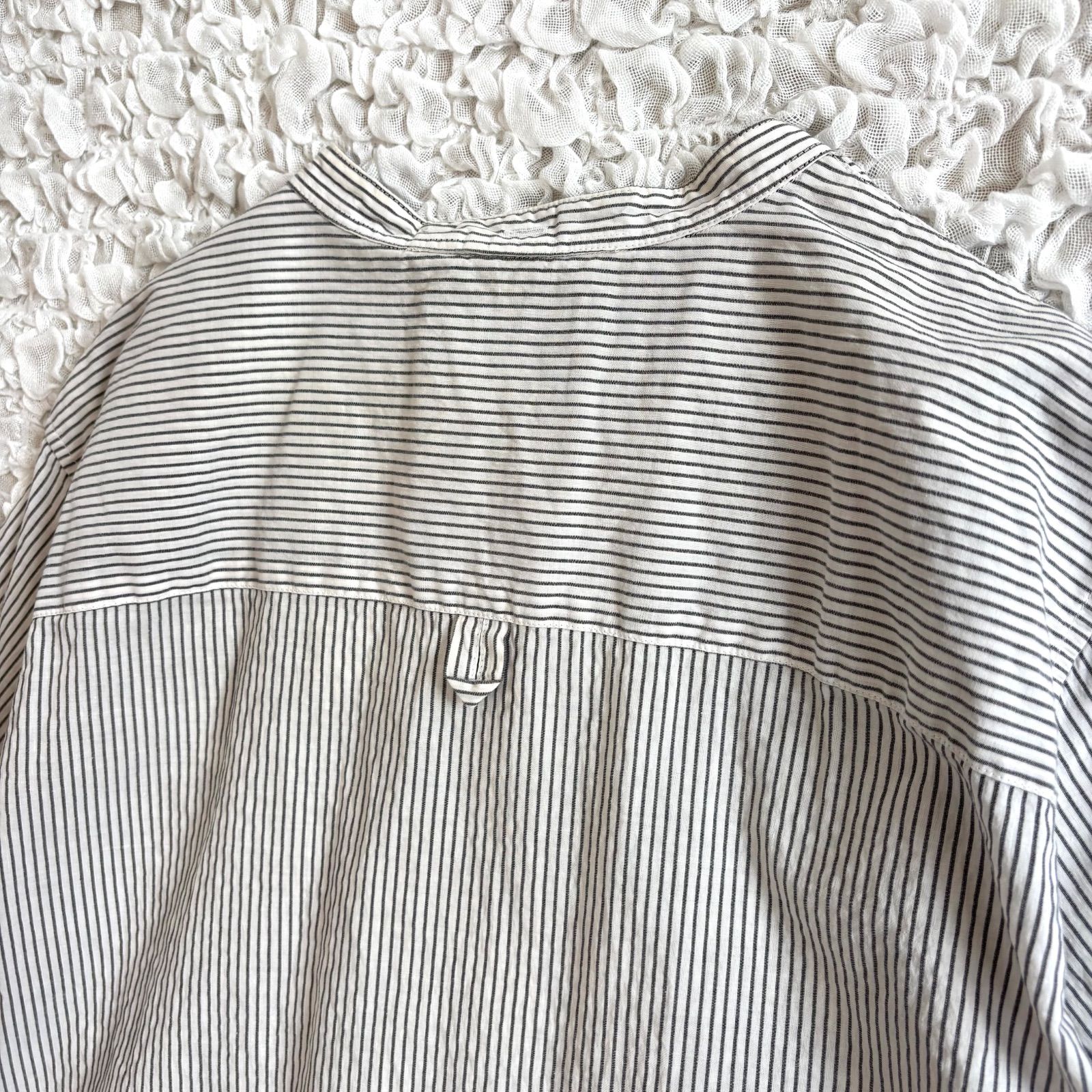 MHL. COTTON LINEN STRIPE S/S SHIRTS コットンリネン ストライプ
