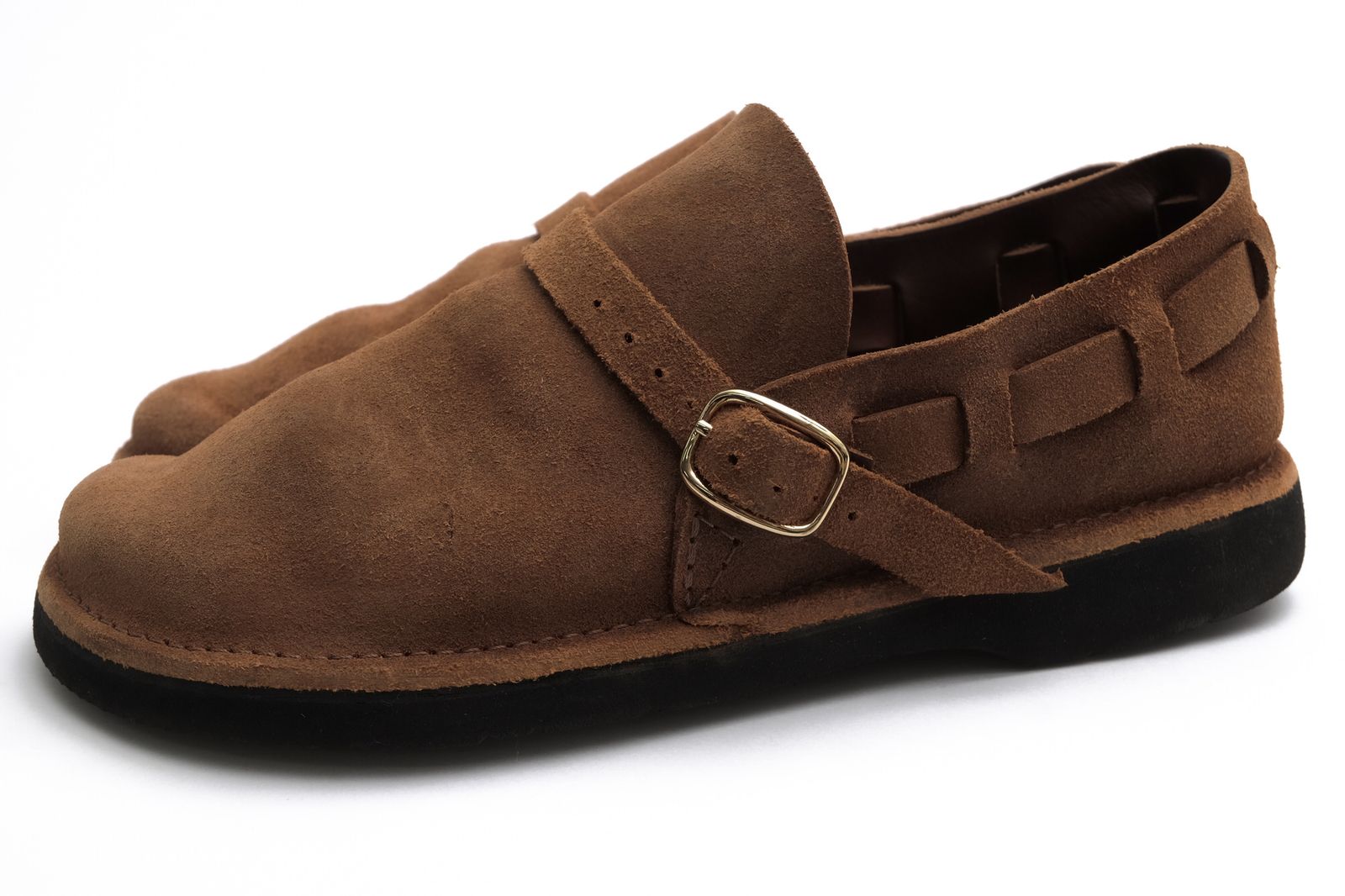 フェルナンドレザー／FERNAND LEATHER スリッポン シューズ 靴 メンズ 男性 男性用 スエード スウェード レザー 革 本革 ブラウン 茶 Middle English ミドルイングリッシュ オーロラシューズ Vibramソール モンクストラッ