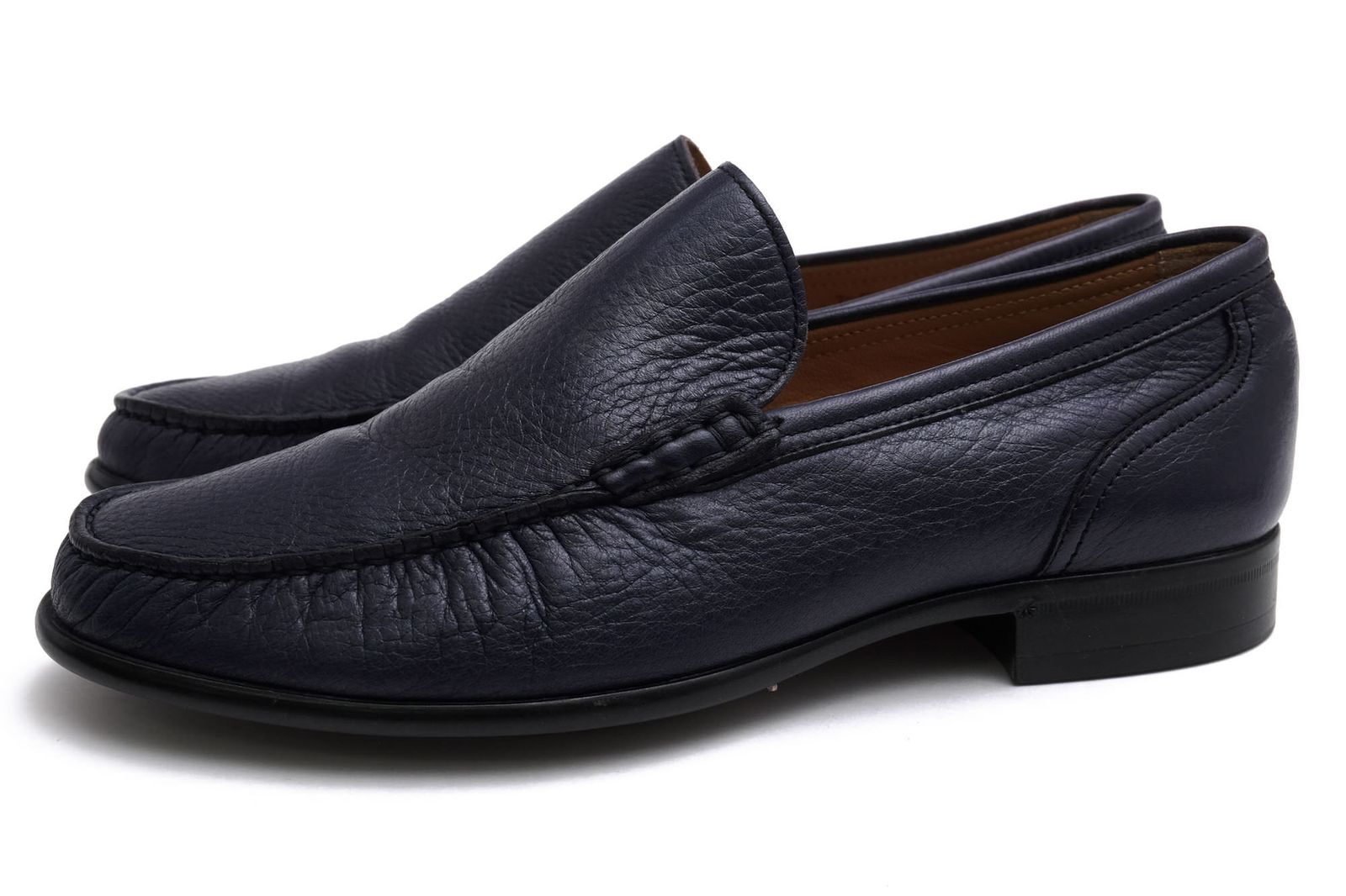 バリー／BALLY ヴァンプローファー シューズ 靴 メンズ 男性 男性用 レザー 革 本革 ネイビー 紺 COLMAR スリッポン シボ革 シュリンクレザー モカシン
