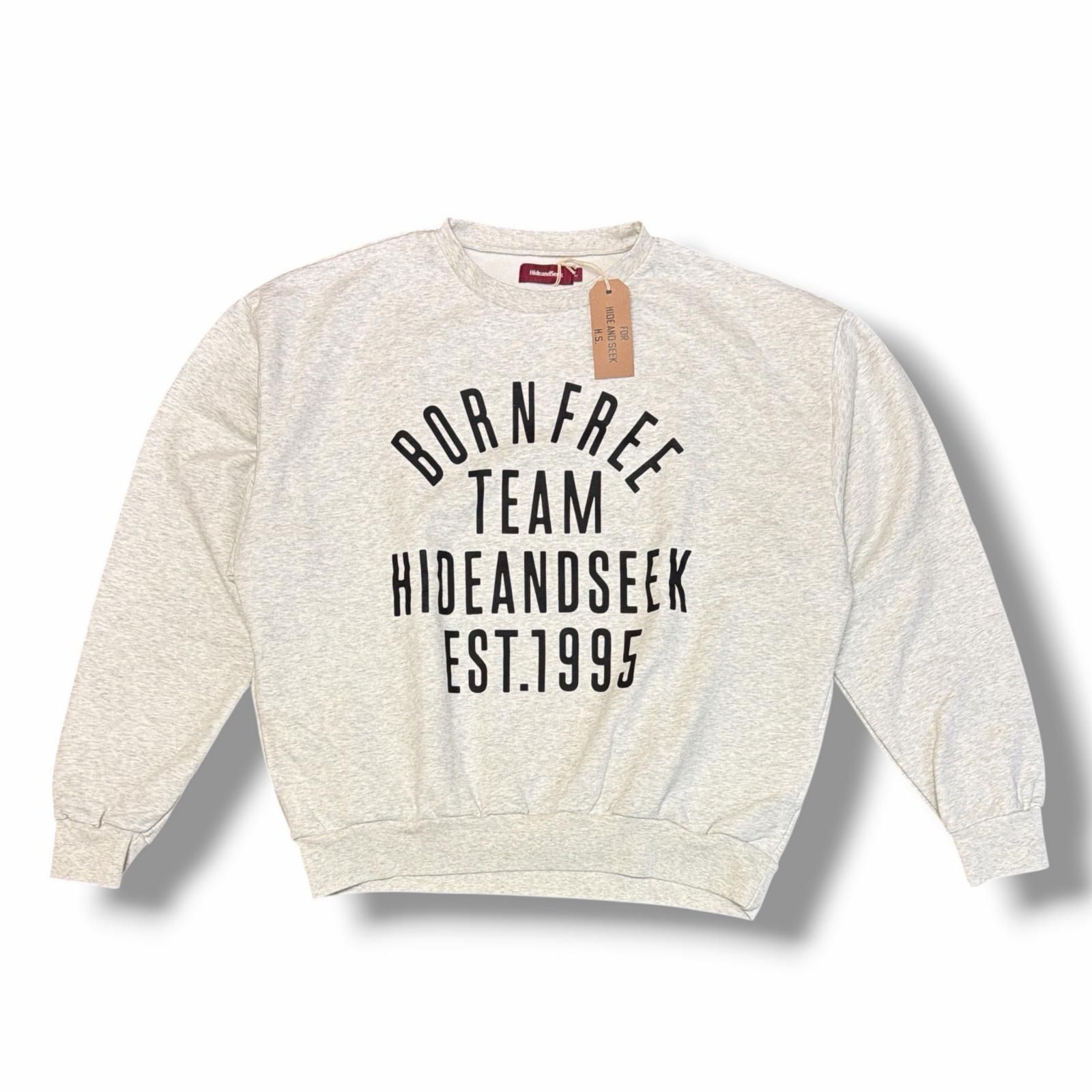 参考上代23100円 未使用 HideandSeek College Sweat Shirt ルーズ 