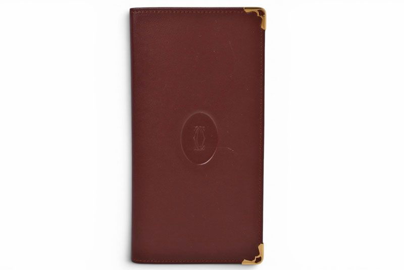 カルティエ 財布 メンズ Cartier 長財布 レザー マスト ドゥ カルティエ ボルドー L3000003【中古】