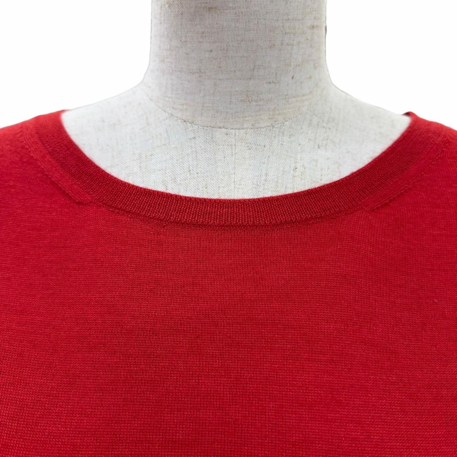 極美品☆HERMES エルメス 57-7710 カシミヤ シルク クルーネック 7分袖