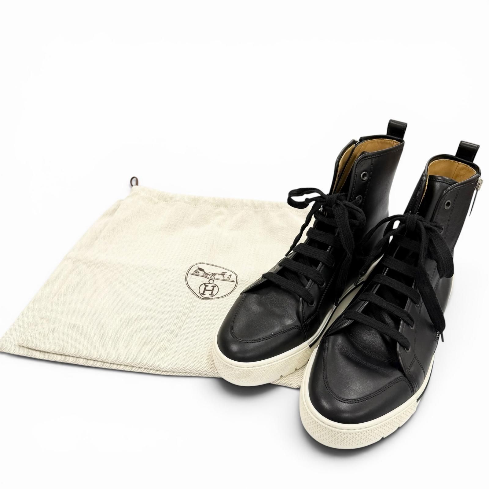 極美品▽HERMES エルメス 182355ZH レザー Hロゴ入り サイドジップ 