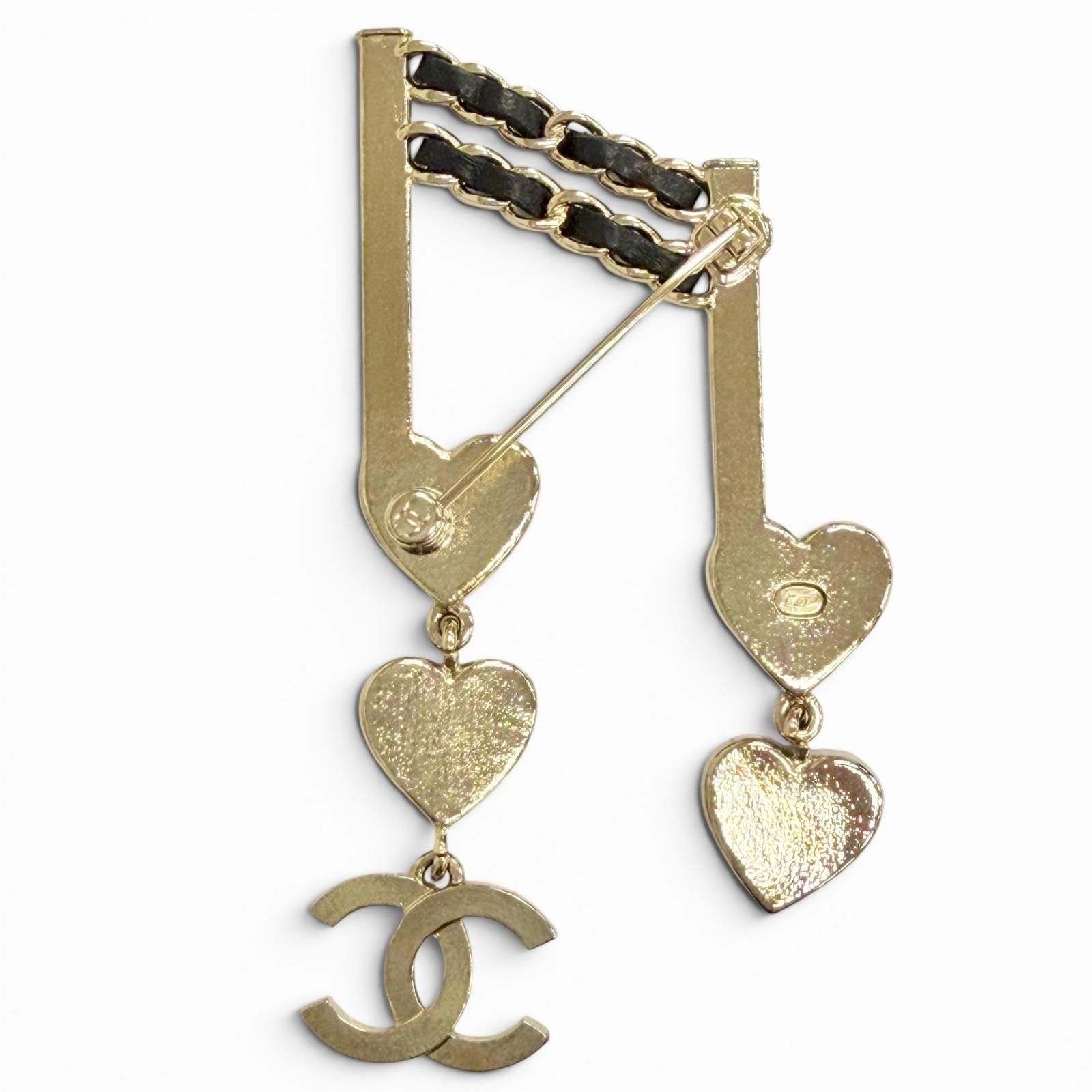 極美品△CHANEL シャネル L24A ABE085 ココマーク ハート 音符 