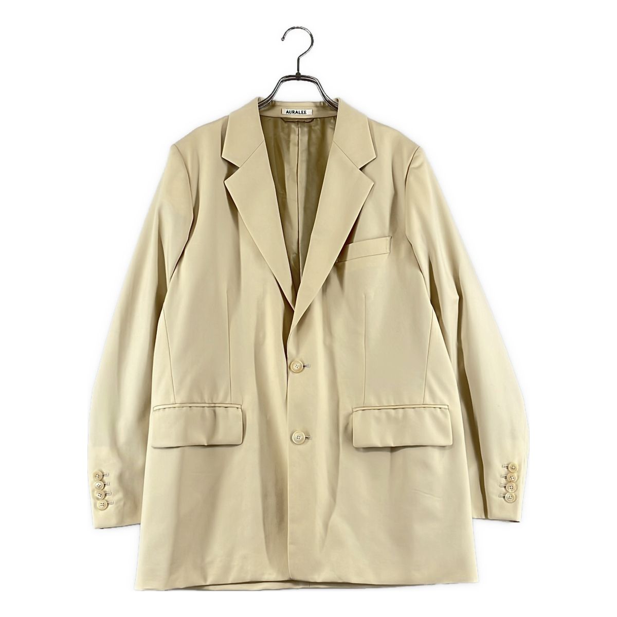 【美品】 AURALEE / オーラリー | 2023AW | SUPER FINE WOOL TWILL JACKET / シングルブレスト テーラードジャケット / 総裏地 | 1 | beige | メンズ