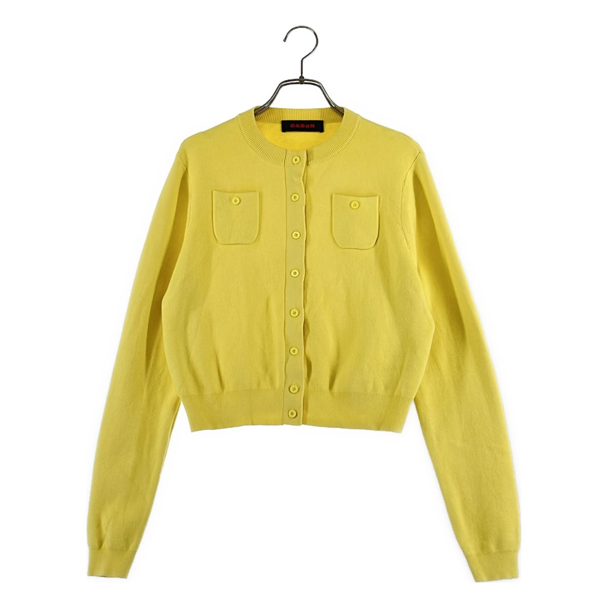 CABaN / キャバン | コットンカシミヤ クルーネックカーディガン | XS | イエロー | レディース