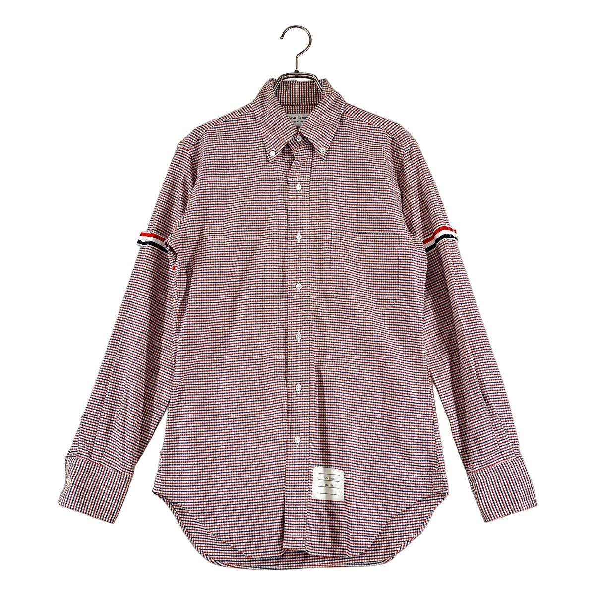THOM BROWNE / トムブラウン | トリコロール チェック ボタンダウンシャツ | 1 | レッド系 | メンズ