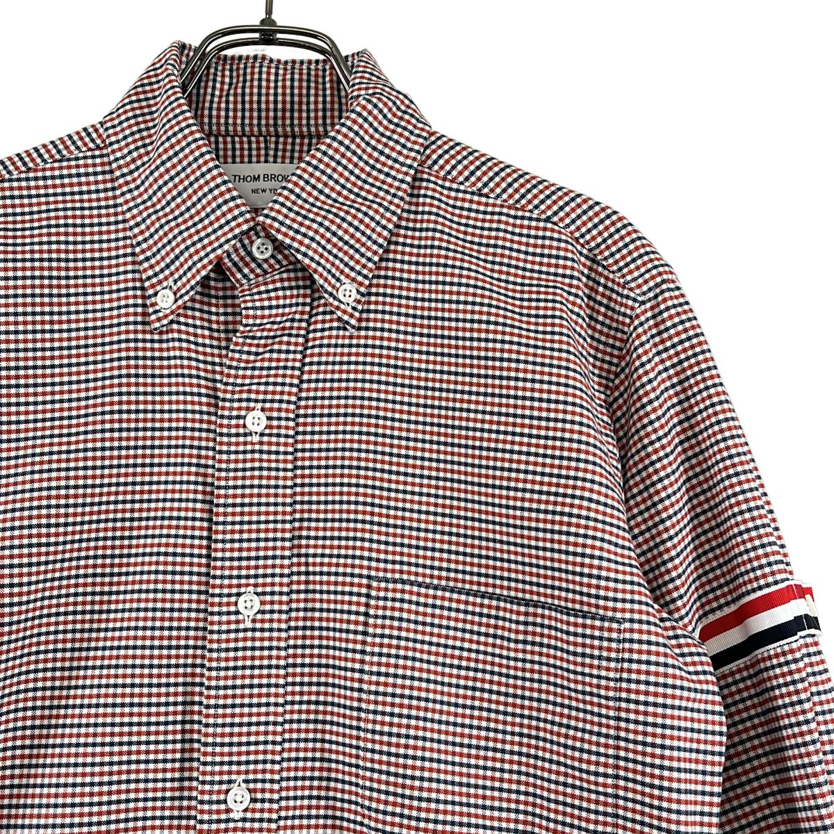 メンズ THOM BROWNE / トムブラウン | トリコロール チェック ボタン 