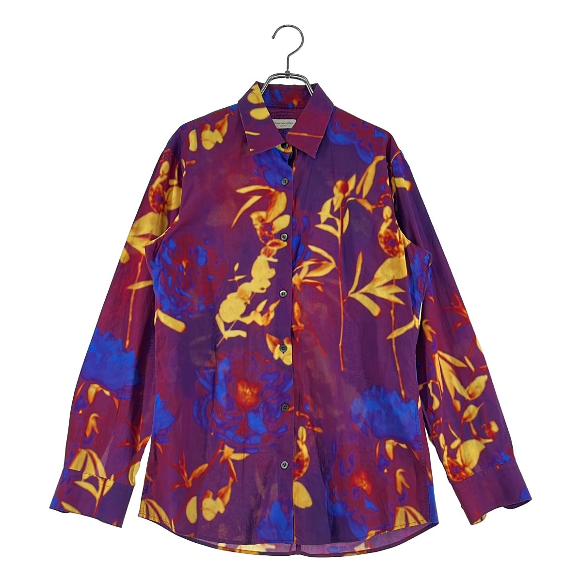 DRIES VAN NOTEN / ドリスヴァンノッテン | 2021SS | コットン フラワープリントシャツ | 36 | イエロー/パープル系/ブルー | レディース 18,478円