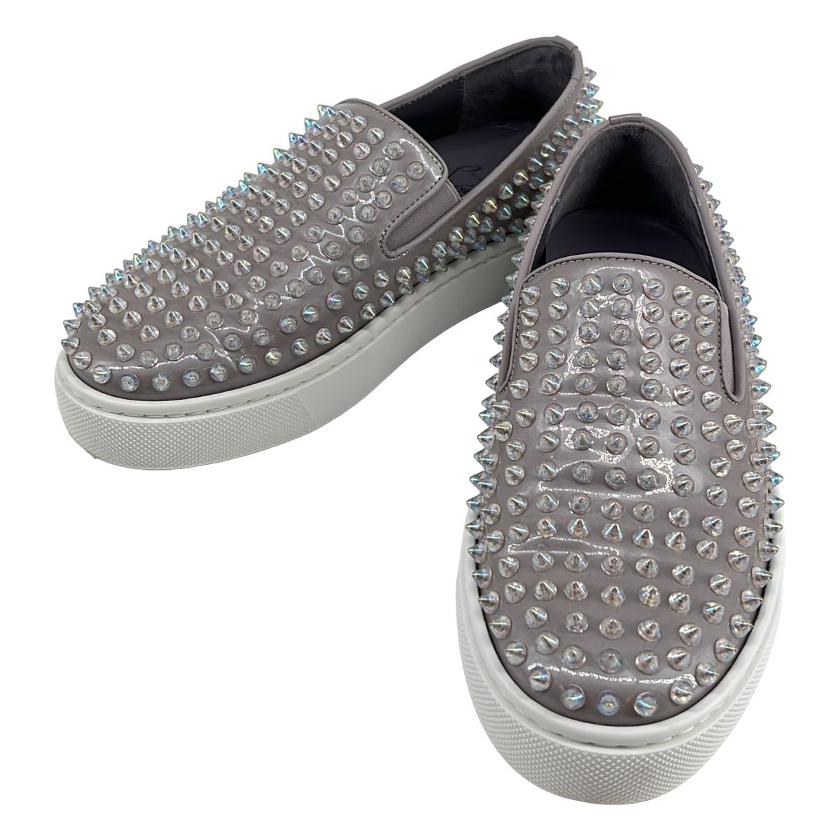 Christian Louboutin / クリスチャンルブタン | spikeboat donna スリッポン スニーカー | 36 1/2 | グレー/クリア | レディース